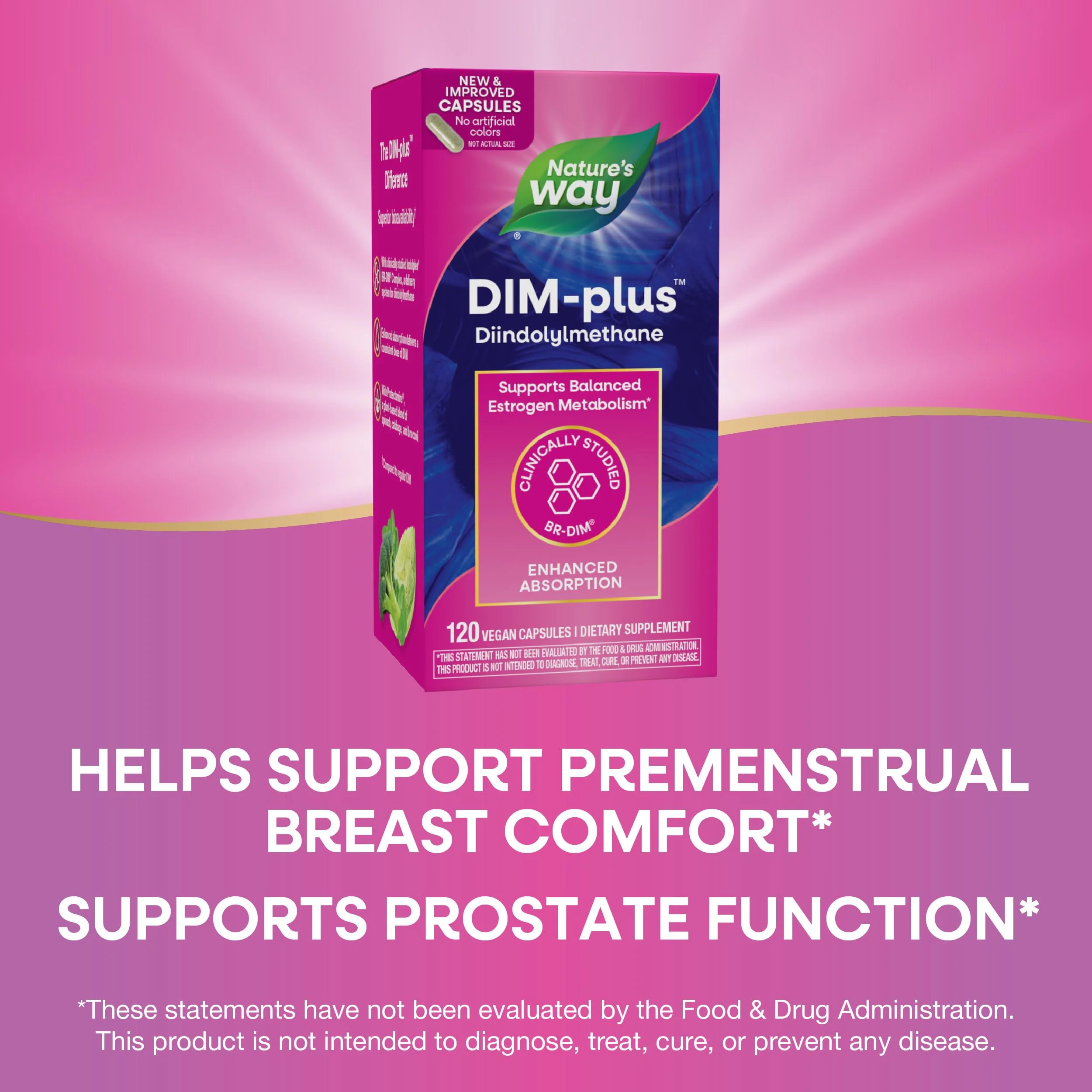 Nature's Way DIM-Plus, DIM Supplement, Supports Balanced Estrogen Metabolism*, Supports Estrogen Hormone Balance*, Diindolylmethane, 120 Vegan Capsules - Image 5