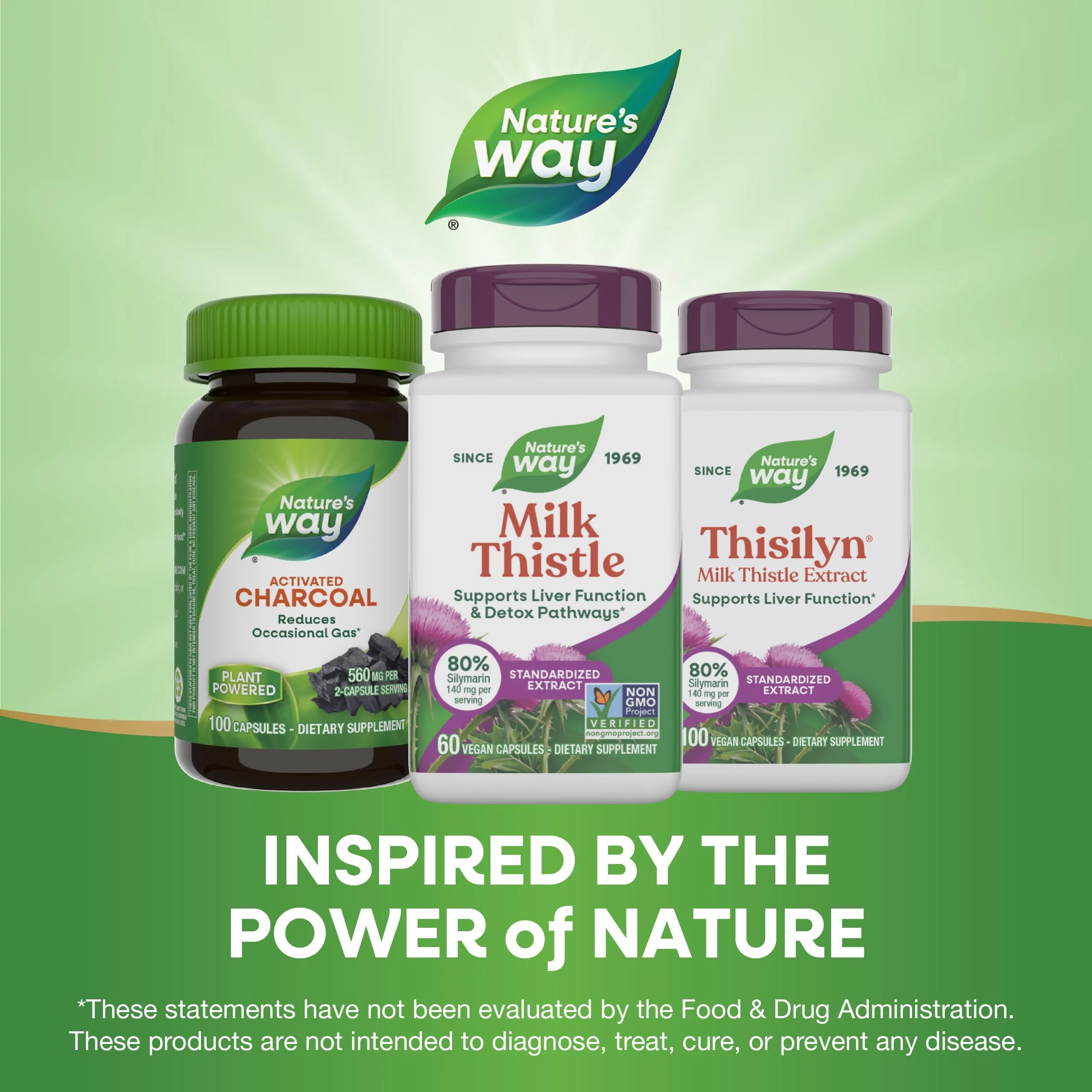Nature's Way Milk Thistle, Supports Liver Function & Liver Detox Pathways*, 175 mg Milk Thistle Seed Extract Standardized to 80% Silymarin per Serving, Vegan, 60 Capsules (Packaging May Vary) - Image 2