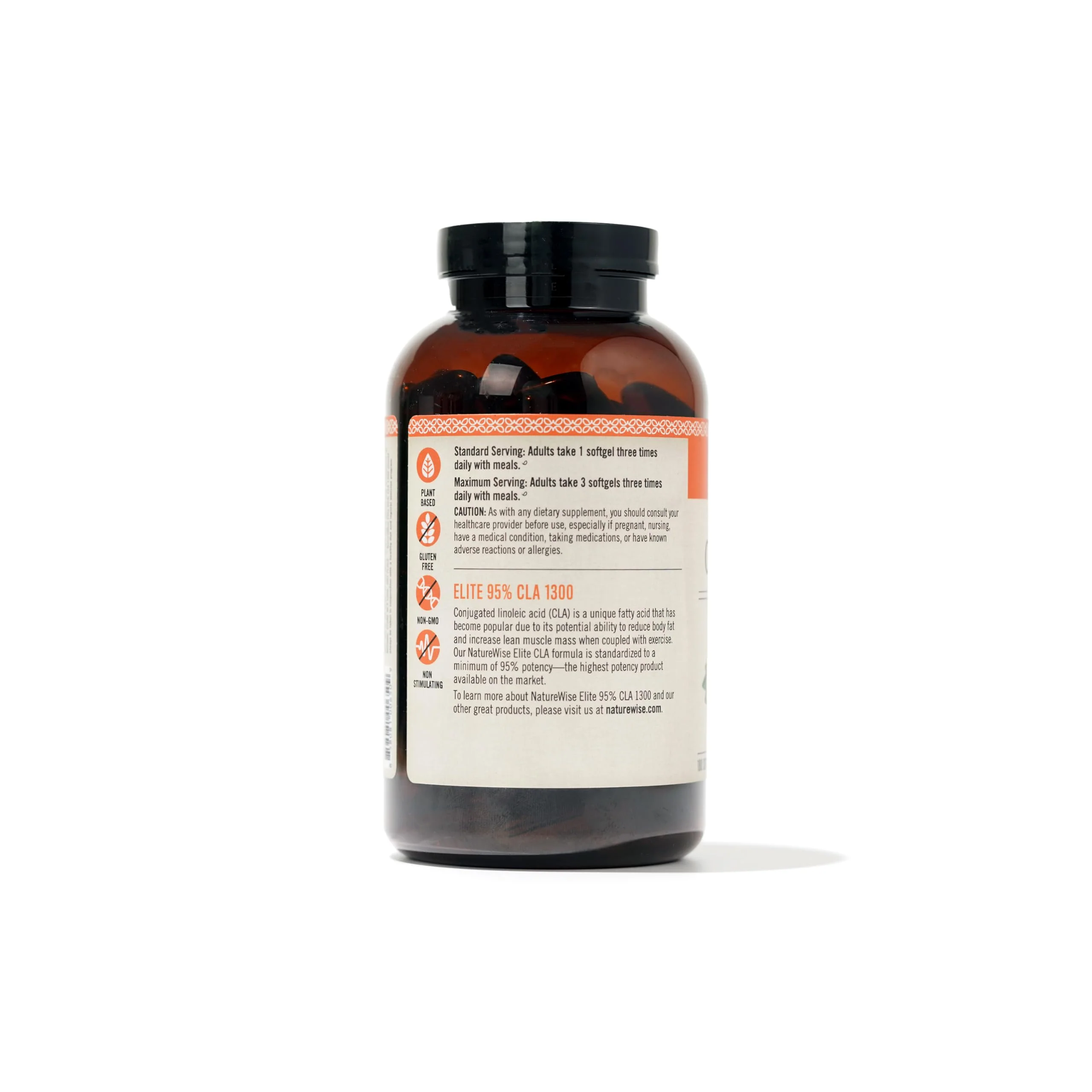 NatureWise CLA 1300 - 95% Active Conjugated Linoleic Acid for Women and Men, Not Stimulating, Supports Weight & Fitness Goals - Non-GMO, Gluten Free - 180 Softgels[2-Month Supply] - Image 4