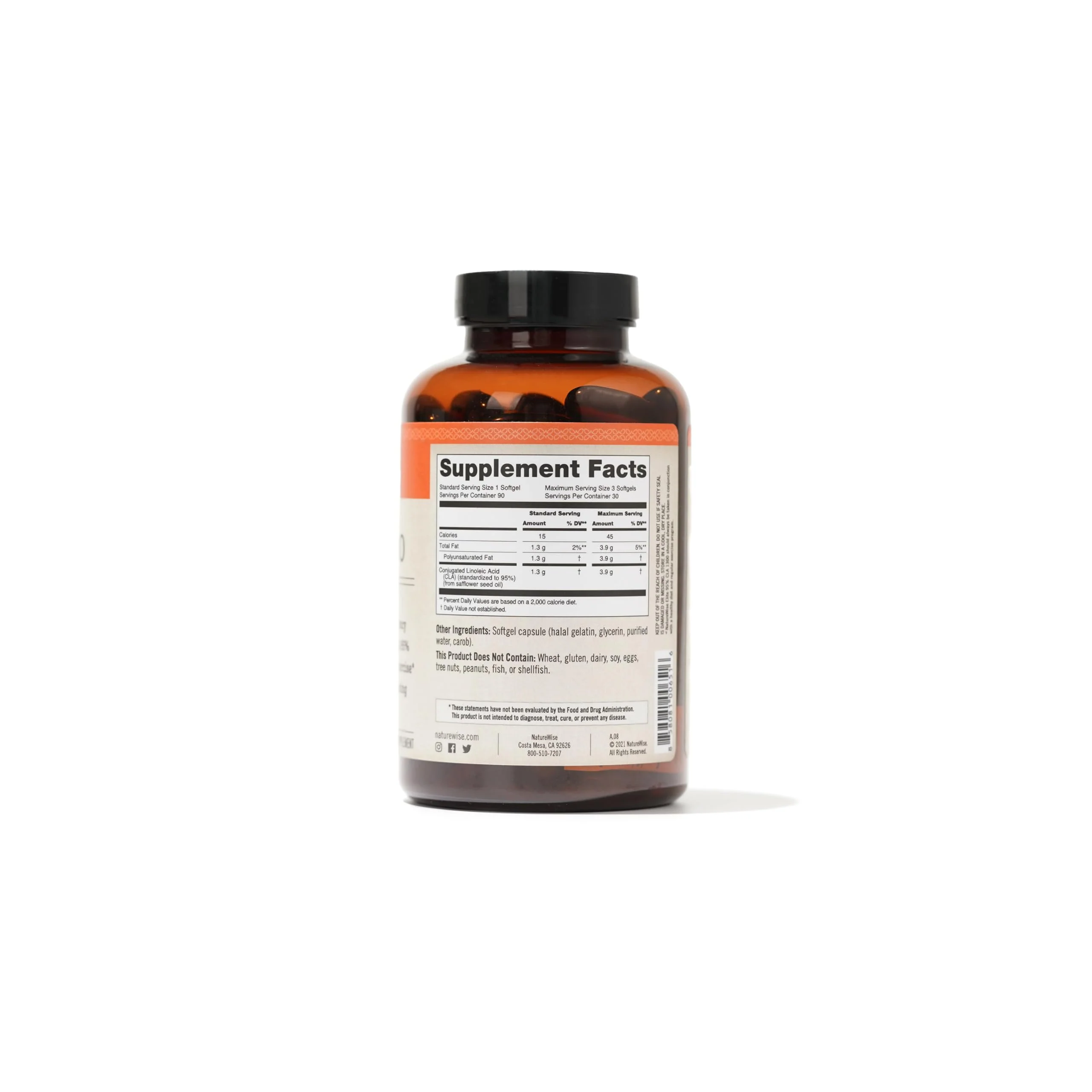 NatureWise CLA 1300 - 95% Active Conjugated Linoleic Acid for Women and Men, Not Stimulating, Supports Weight & Fitness Goals - Non-GMO, Gluten Free - 90 Softgels[1-Month Supply] - Image 3