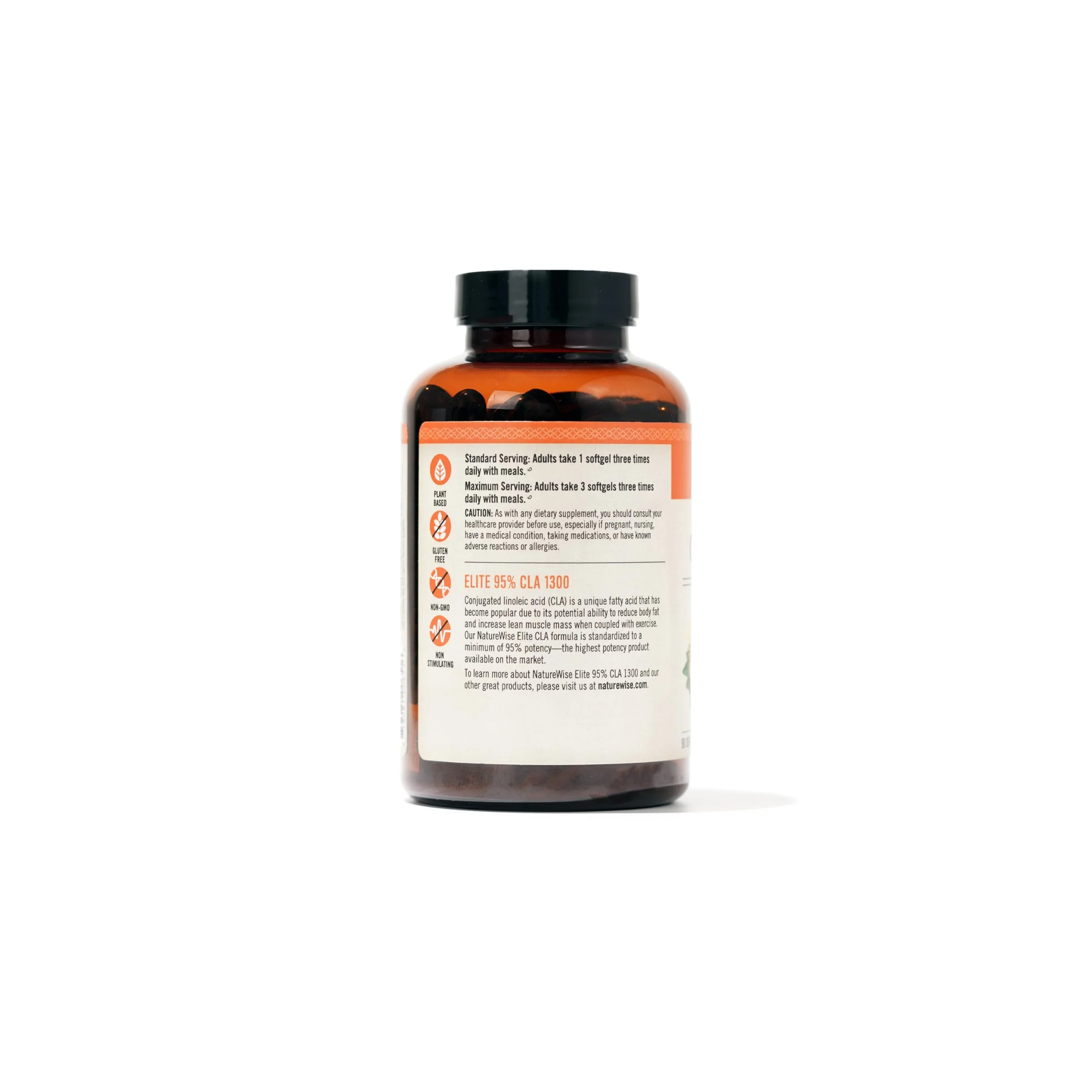 NatureWise CLA 1300 - 95% Active Conjugated Linoleic Acid for Women and Men, Not Stimulating, Supports Weight & Fitness Goals - Non-GMO, Gluten Free - 90 Softgels[1-Month Supply] - Image 4