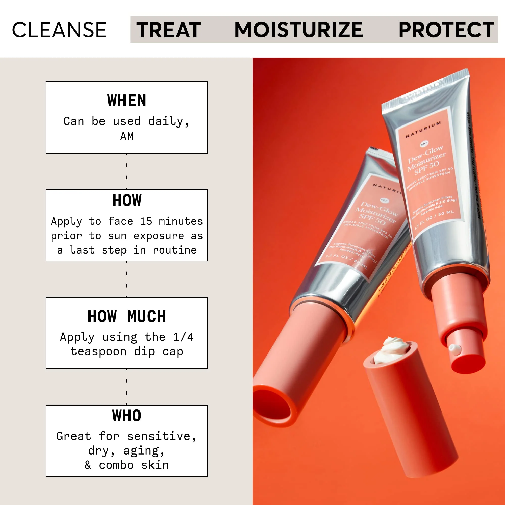 Naturium Dew-Glow Moisturizer SPF 50 PA++++, Daily Moisturizing Sunscreen & Face Primer, Skin Protector with Dewy Finish, 1.7 oz - Image 7