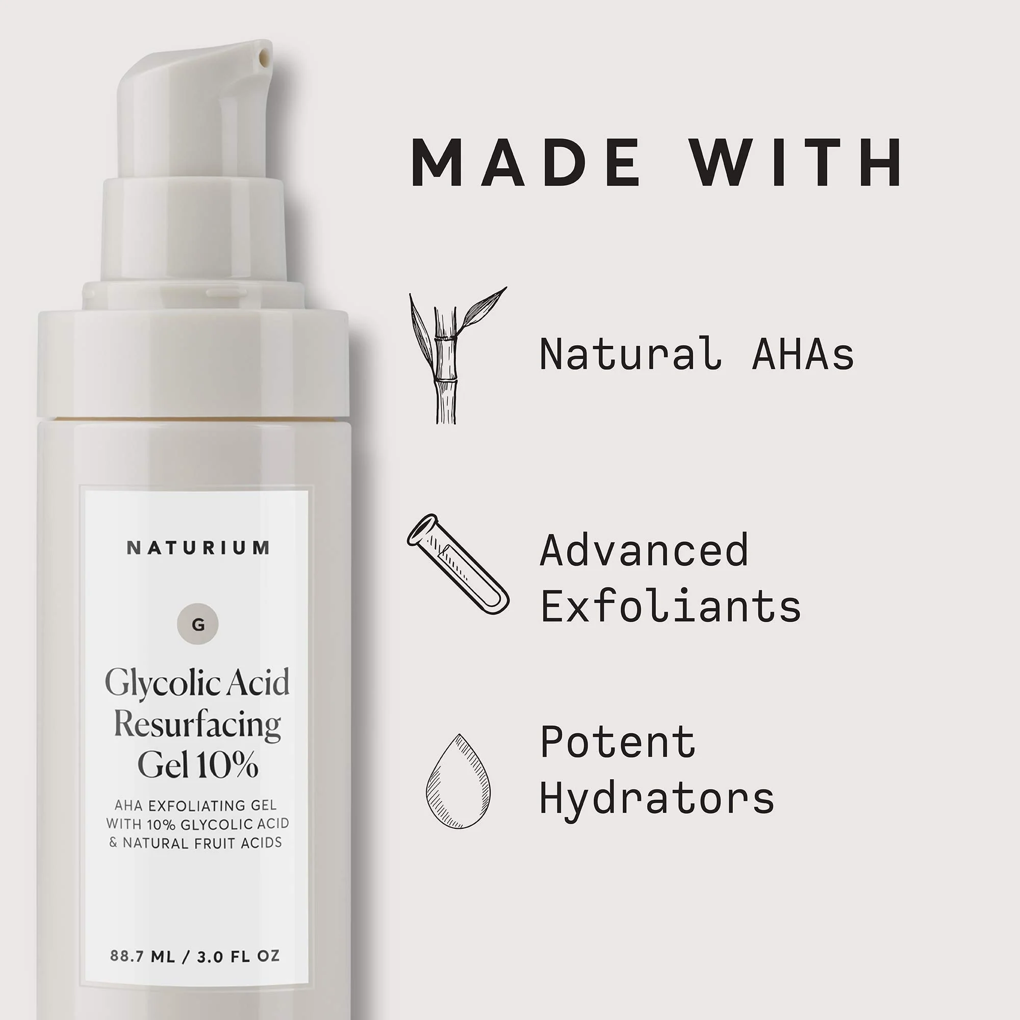 Naturium Glycolic Acid Resurfacing Gel 10%, AHA Exfoliating Gel with Natural Fruit Acids, 3.0 oz - Image 4