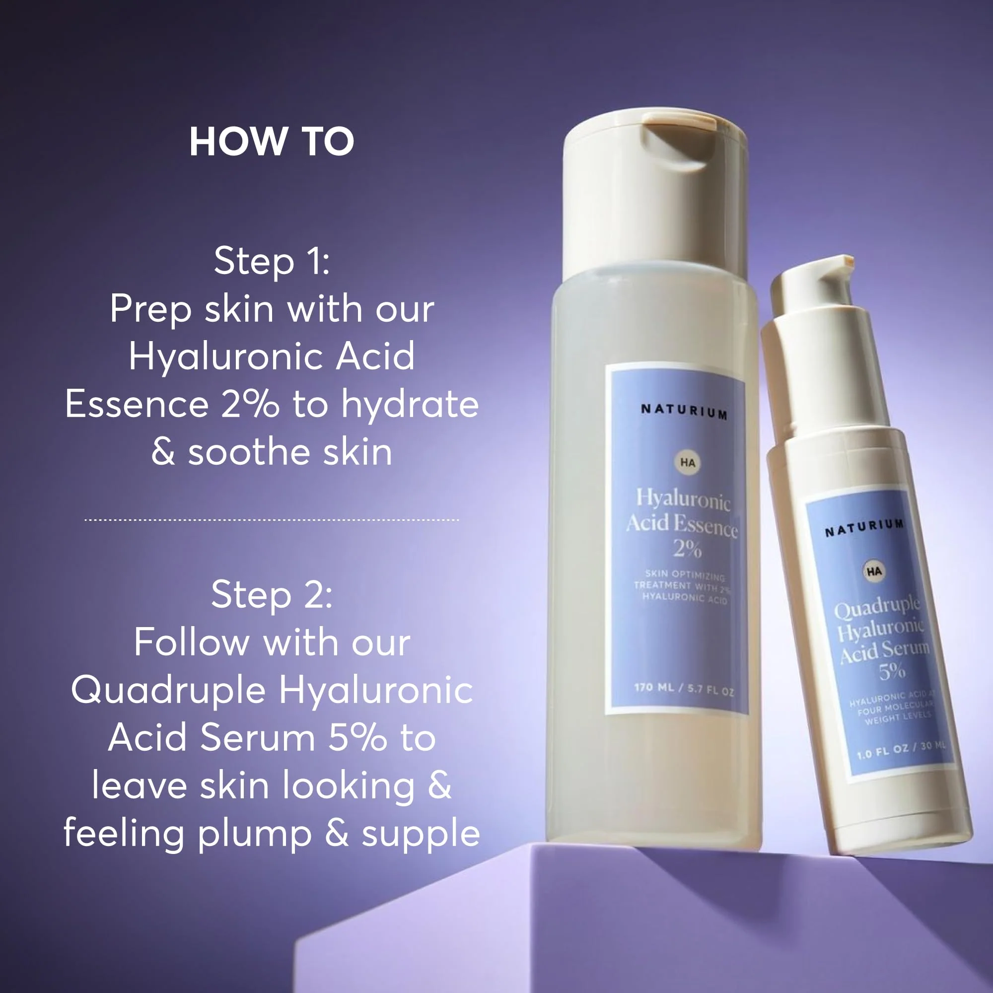 Naturium Quadruple Hyaluronic Acid Serum 5% Jumbo, Hydrating & Plumping Face Serum, Anti-Aging & Moisturizing Skin Care, Fragrance-Free, 2 oz - Image 2