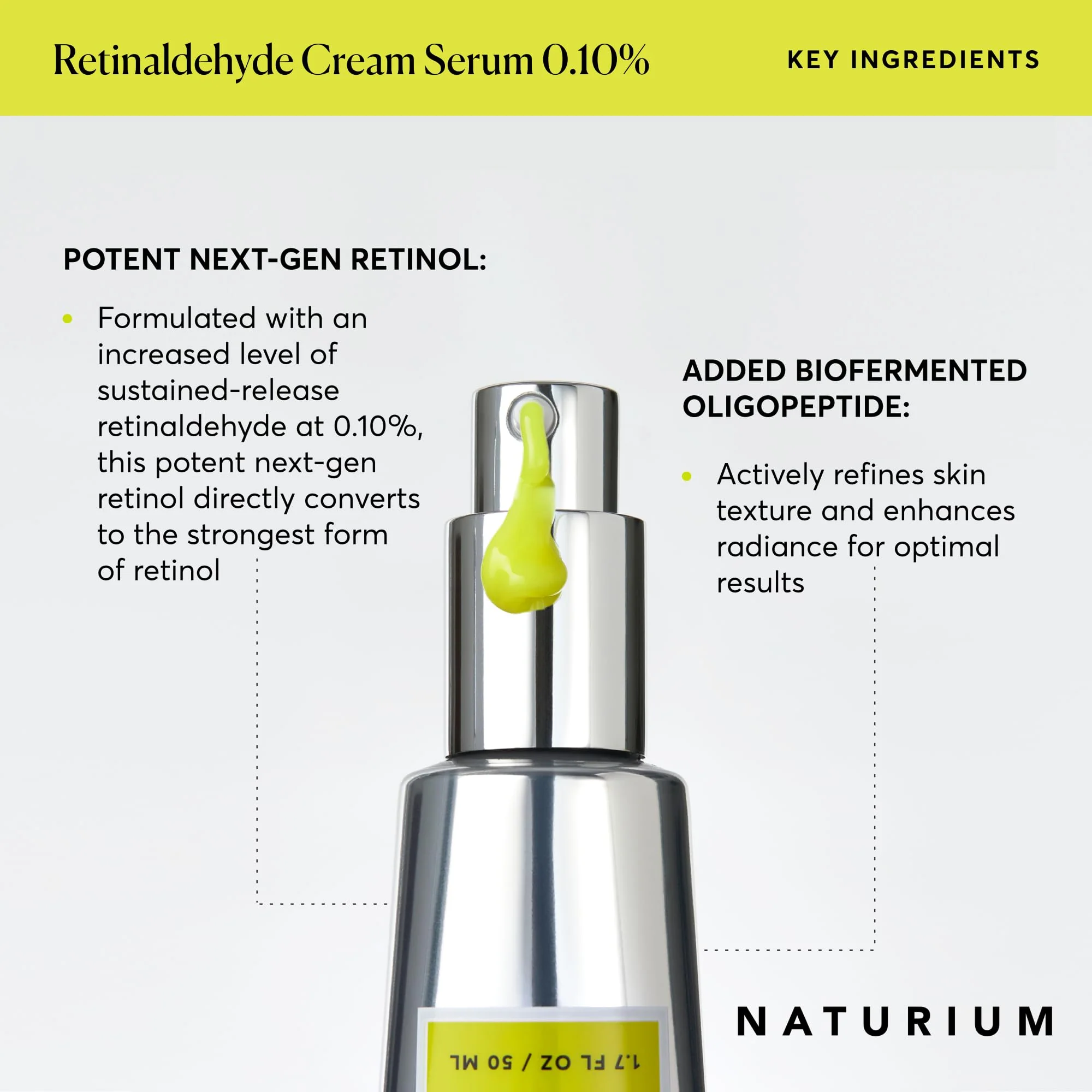 Naturium Retinaldehyde Cream Serum 0.10%, Advanced Anti-Aging & Smoothing Potent Face & Skin Care, 1.7 oz - Image 4