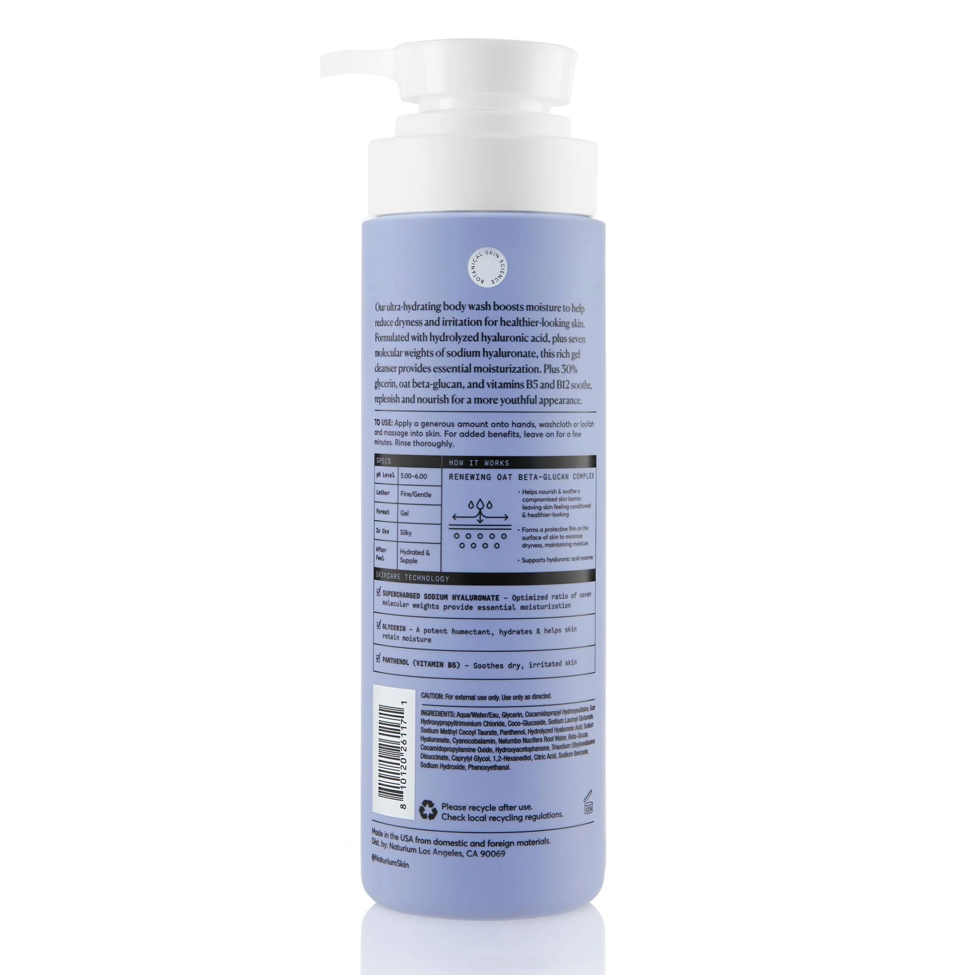 Naturium The Booster Hyaluronic Acid Body Wash, Hydrating & Moisturizing plus Minimizes Dryness, with Glycerin & Vitamin B5, 16.9 oz - Image 2