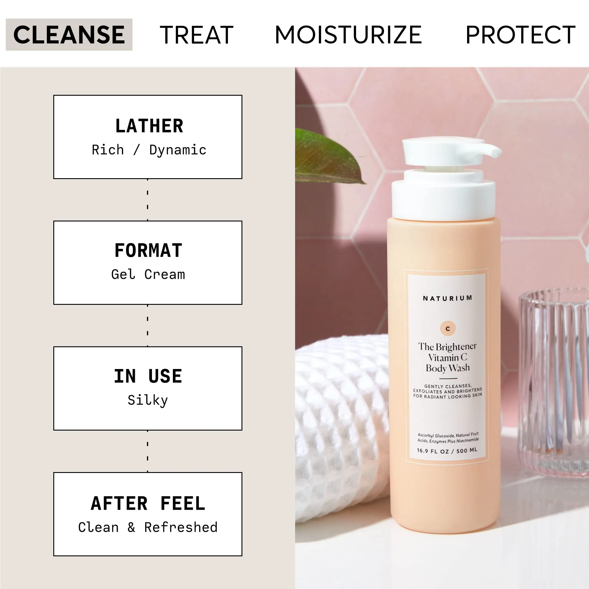 Naturium The Brightener Vitamin C Body Wash, Gentle Cleanser for Smoother-Looking Skin, Removes Dirt, Oil & Other Impurities, 16.9 oz - Image 8