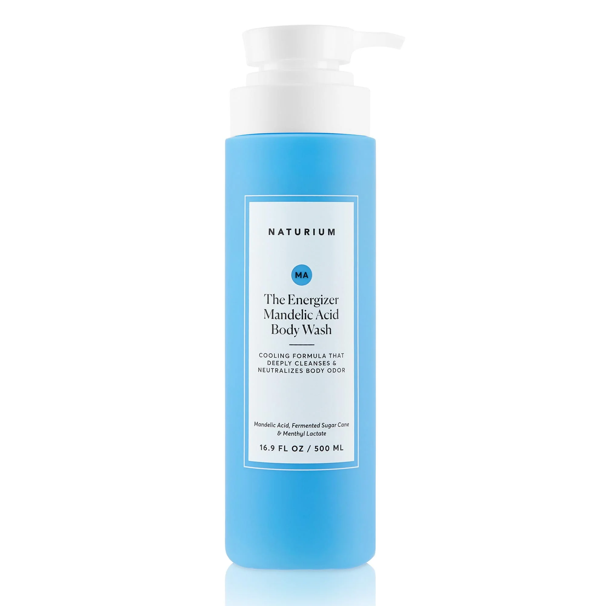 Naturium The Energizer Body Wash, Cooling & Refreshing Formula with Mandelic Acid, Deeply Cleanses & Neutralizes Body Odor, 16.9 oz