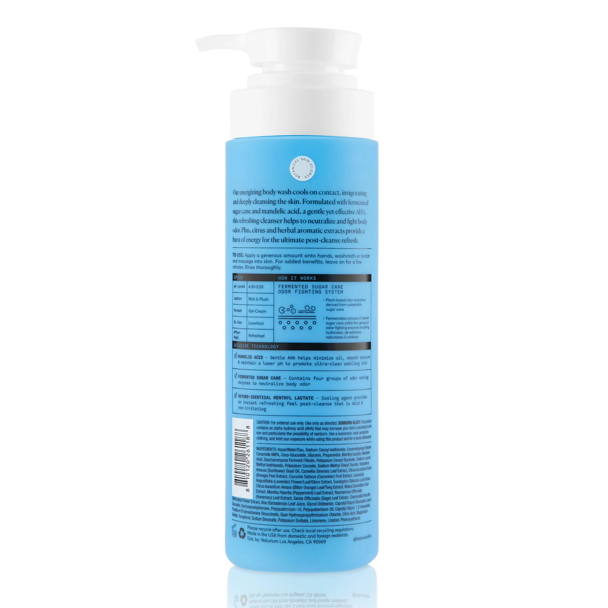 Naturium The Energizer Body Wash, Cooling & Refreshing Formula with Mandelic Acid, Deeply Cleanses & Neutralizes Body Odor, 16.9 oz - Image 2