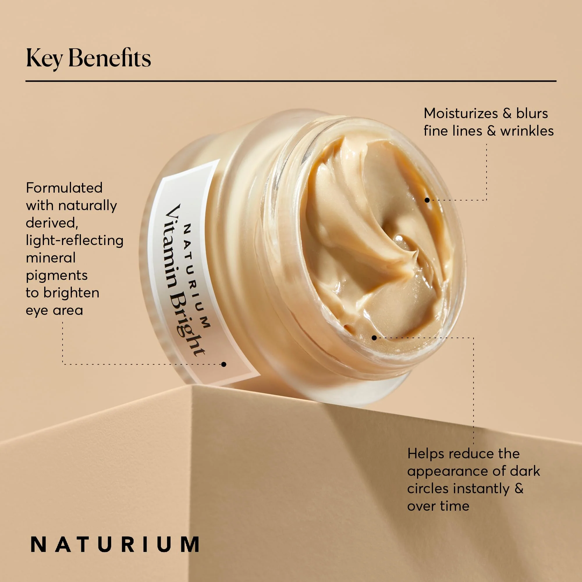 Naturium Vitamin Bright Illuminating Eye Cream, Under Eye Repair Cream for Dark Circles, with Vitamin K, Phyto-Complex, & Mineral Pigments, Light/Medium, 0.5 oz - Image 5