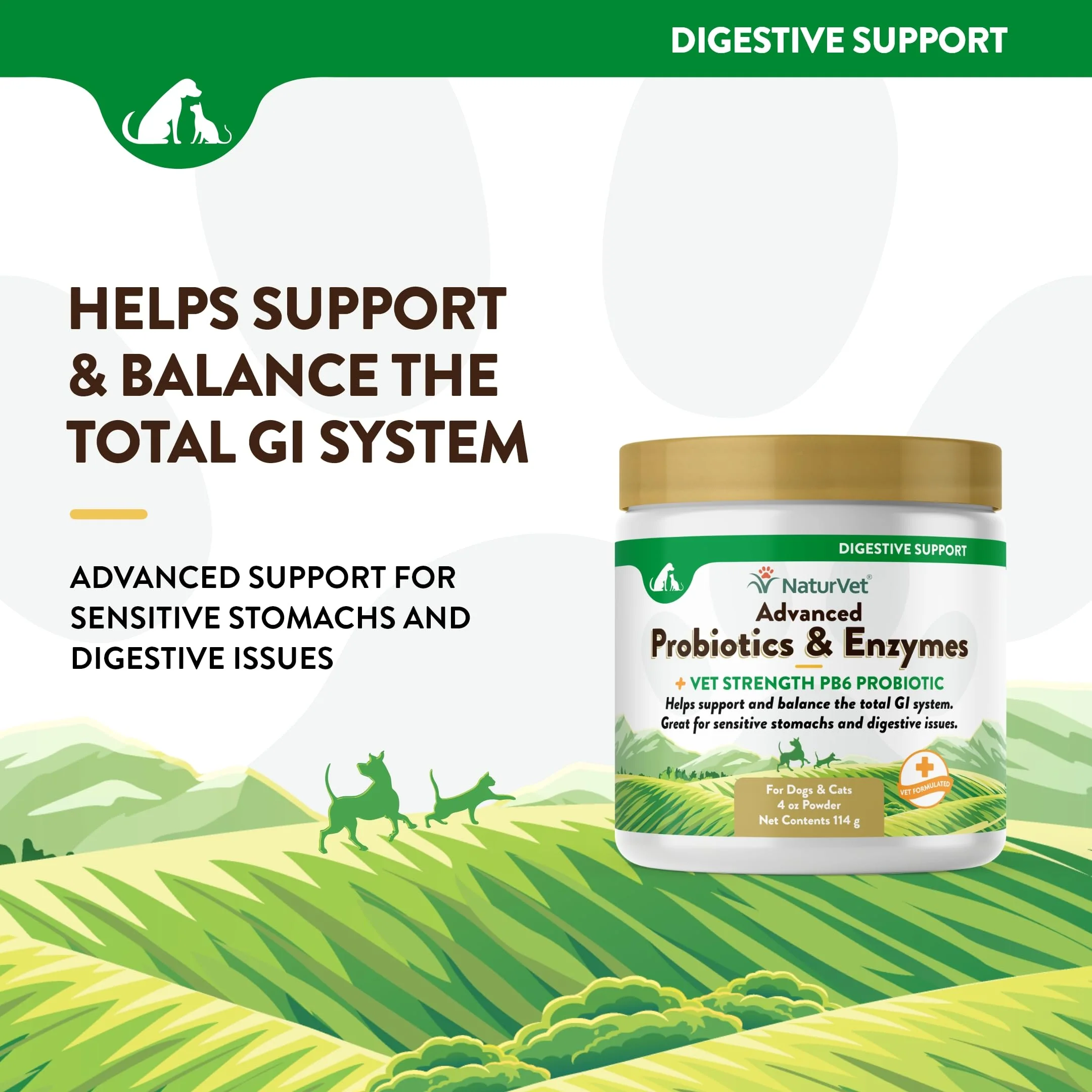 NaturVet – Advanced Probiotics & Enzymes - Plus Vet Strength PB6 Probiotic | Supports and Balances Pets with Sensitive Stomachs & Digestive Issues | for Dogs & Cats (4 oz) - Image 8