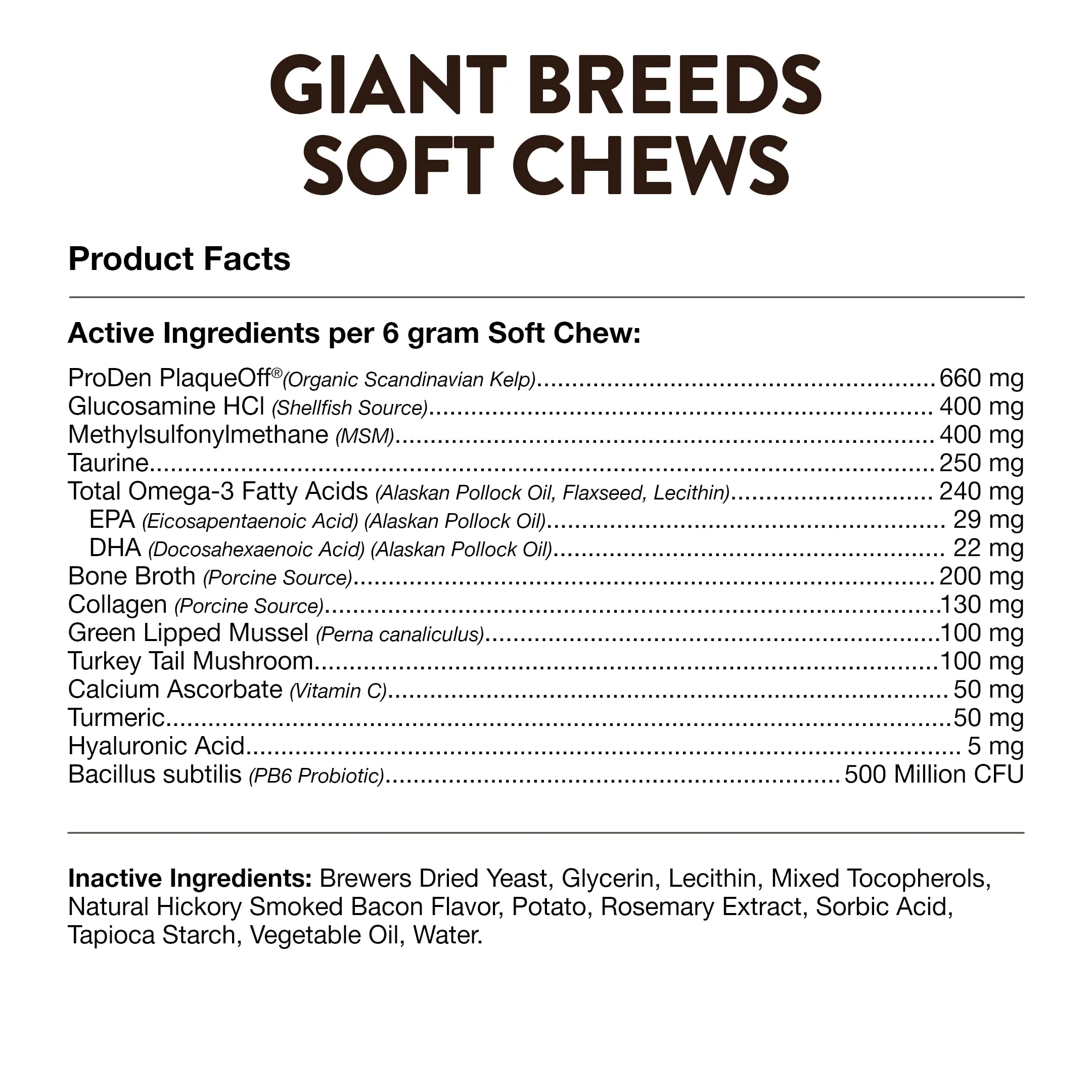 NaturVet Giant Breeds Supplement- for Joint Support, Digestion, Skin, Coat Care- Dog Multivitamins with Minerals, Omega-3, PlaqueOff- Wheat-Free Vitamins for Dogs- Giant Breeds- 50 Soft Chews - Image 3