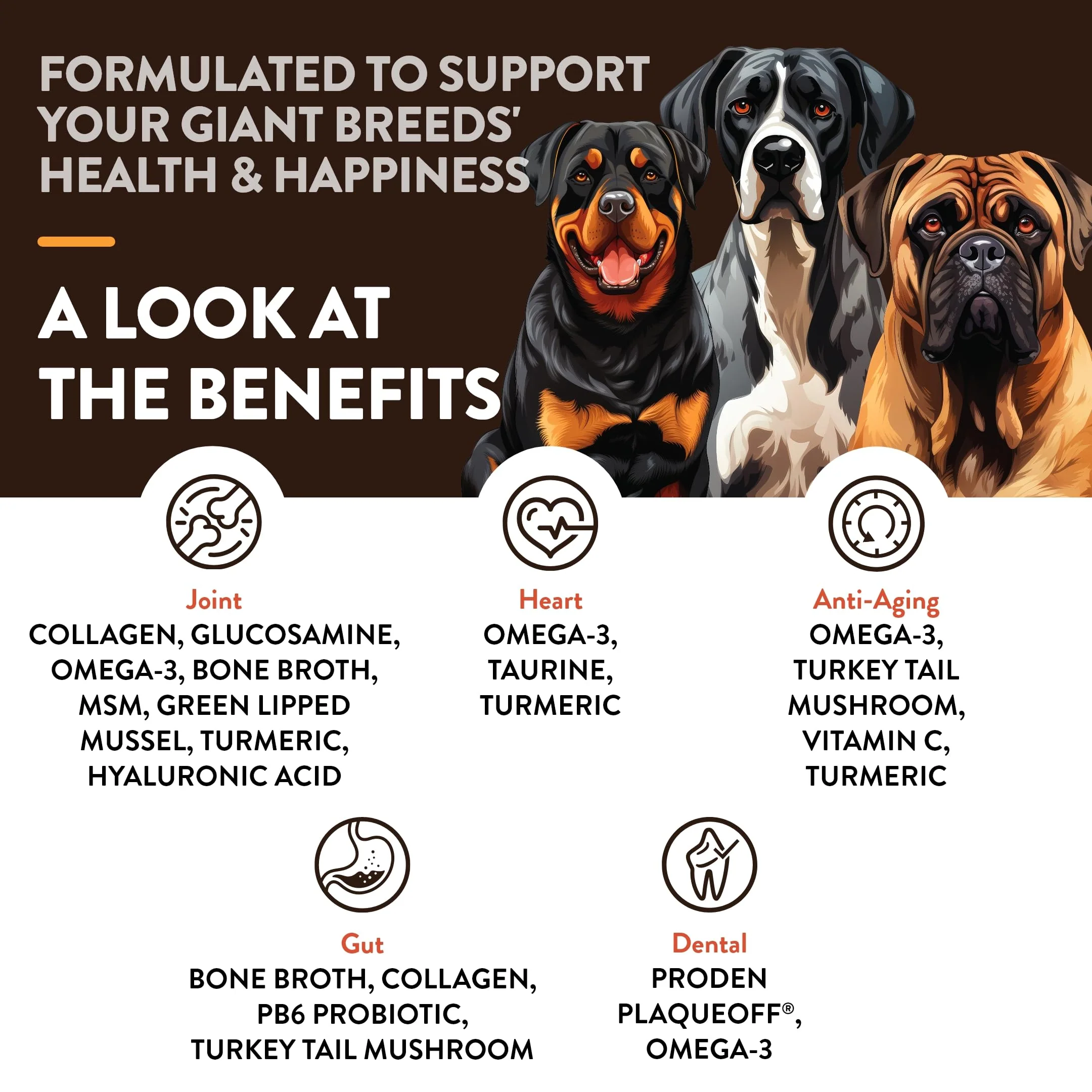 NaturVet Giant Breeds Supplement- for Joint Support, Digestion, Skin, Coat Care- Dog Multivitamins with Minerals, Omega-3, PlaqueOff- Wheat-Free Vitamins for Dogs- Giant Breeds- 50 Soft Chews - Image 7