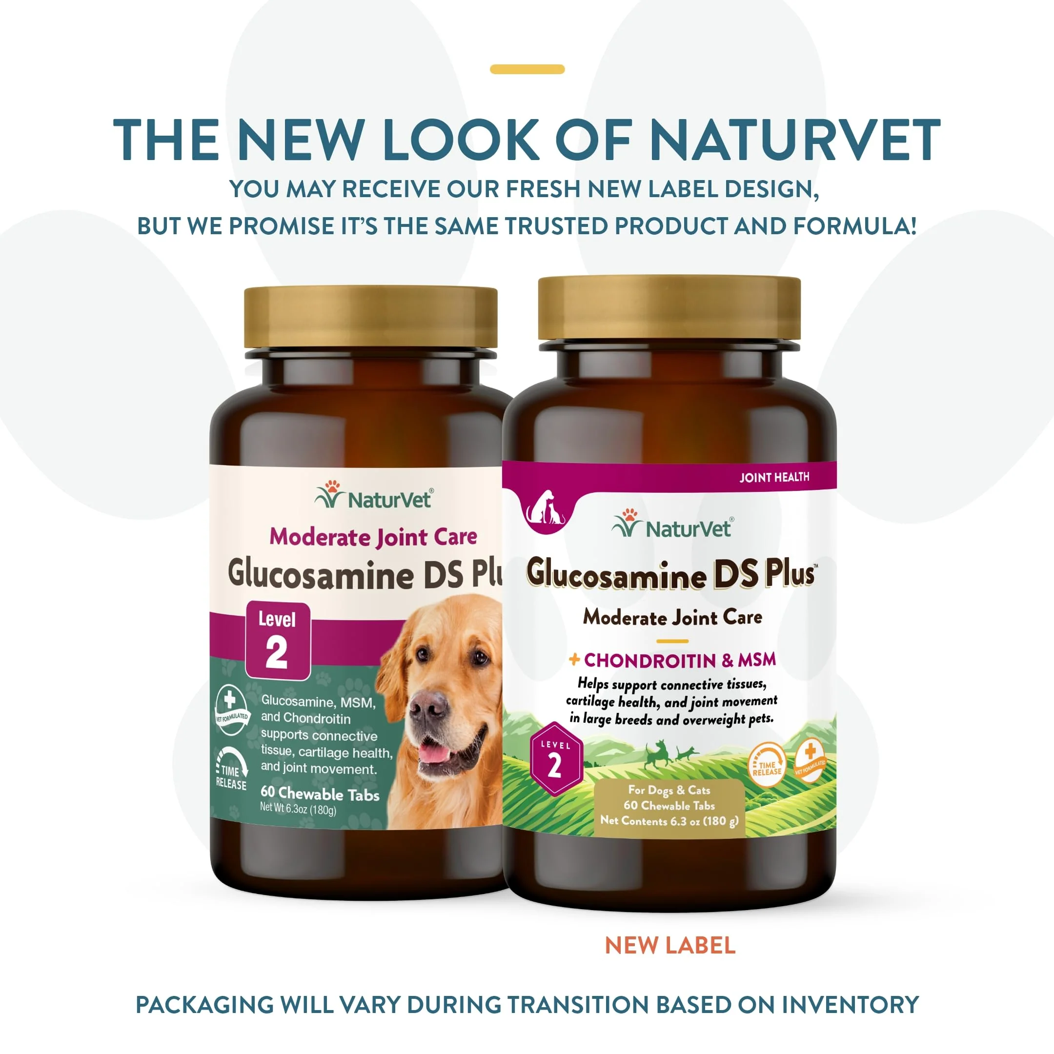 NaturVet Glucosamine DS Plus Level 2 Moderate Care Joint Support Supplement for Dogs and Cats, Chewable Tablets Time Release, Made in The USA, 60 Count - Image 9