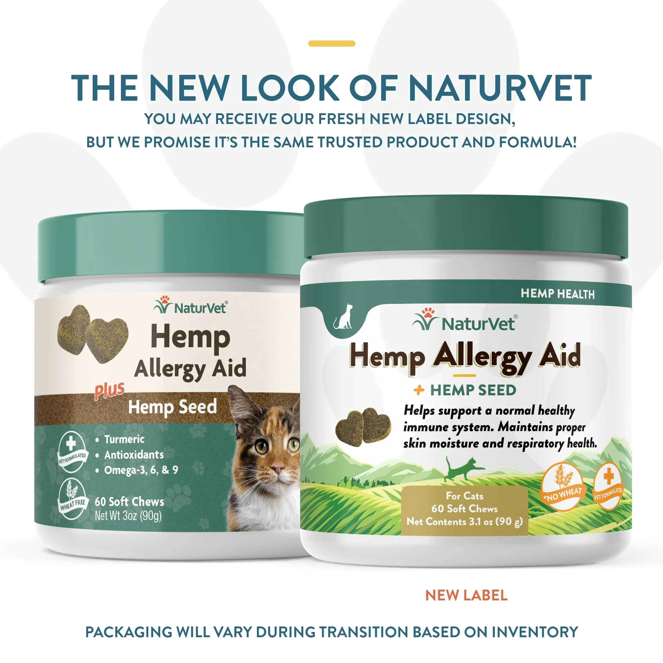 NaturVet Hemp Allergy Aid Plus Hemp Seed Soft Chews for Cats, 60 ct, Made in The USA - Image 9