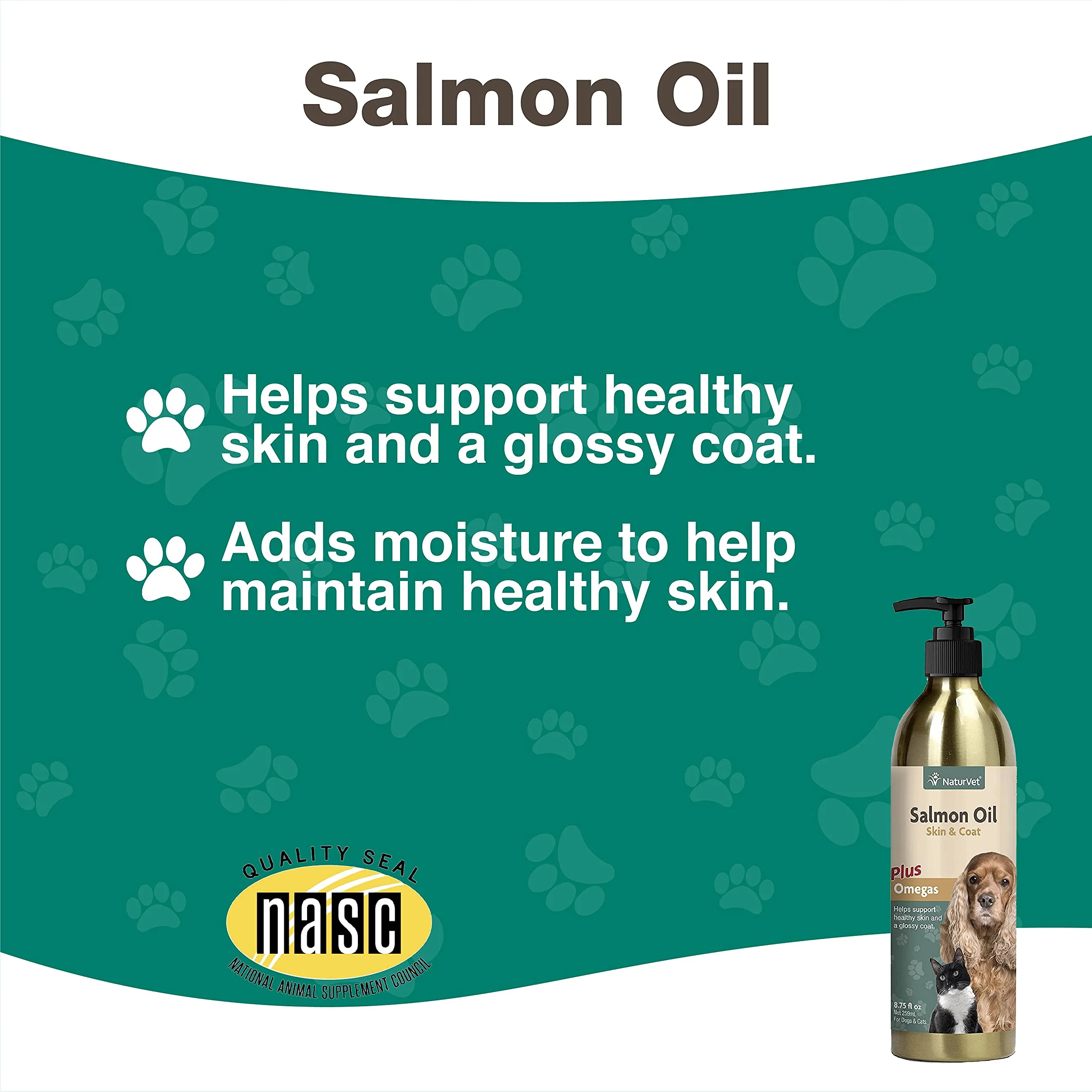 NaturVet – Salmon Oil Skin & Coat Plus Omegas – Supports Healthy Skin & Glossy Coat – Source of Omega-3 & 6 Fatty Acids – for Dogs & Cats (8.75 oz Oil) - Image 3