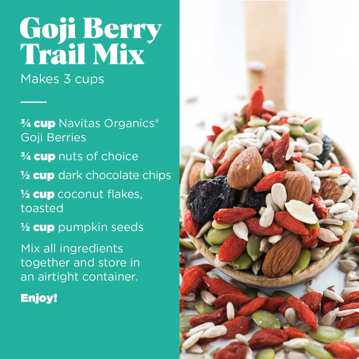 Navitas Organics Goji Berries – For Smoothies, Trail Mix, Baked Goods, Oatmeal & More – Vitamin A, Antioxidants, Fiber – Wolfberry - USDA Organic, Non GMO, Gluten Free, Vegan (16oz. Bag, 15 Servings) - Image 5