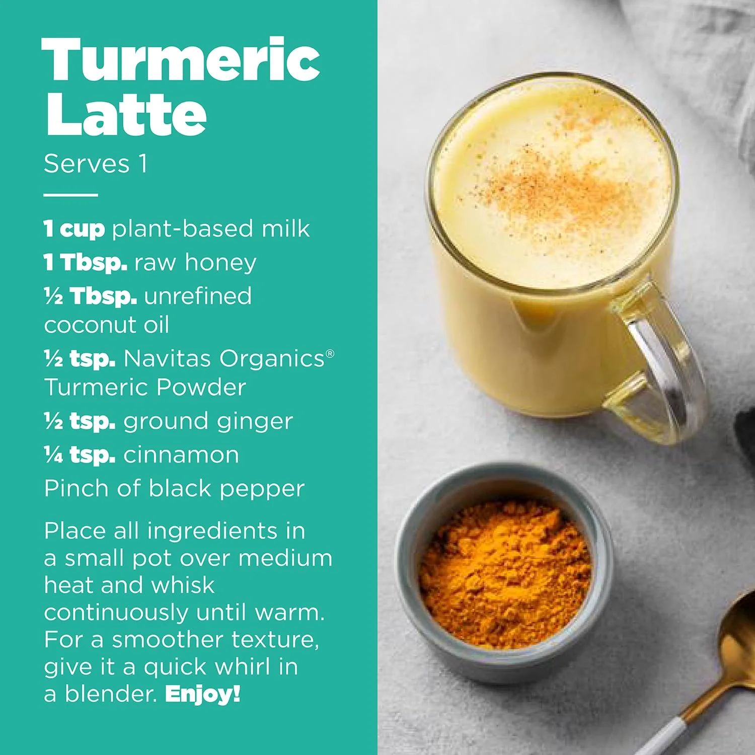 Navitas Organics Turmeric Powder – for Smoothies, Golden Milk, Curries & More – Natural Curcumin – Anti-inflammatory – USDA Organic, Non GMO, Kosher Gluten Free, Vegan (8oz. Bag, 45 Servings) - Image 6