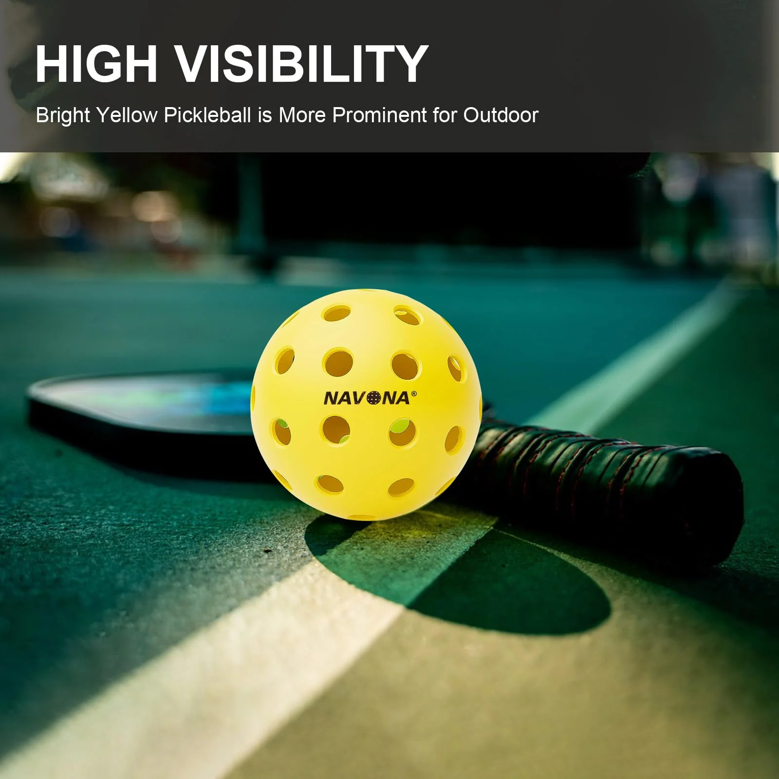 Navona 48 Pack Premium 40-Holes Outdoor Pickleball Balls, Meet USAPA Official Requirement, Perfectly Balanced, High Bounce True Flight, Durable Outdoor Pickleball Set - Image 5