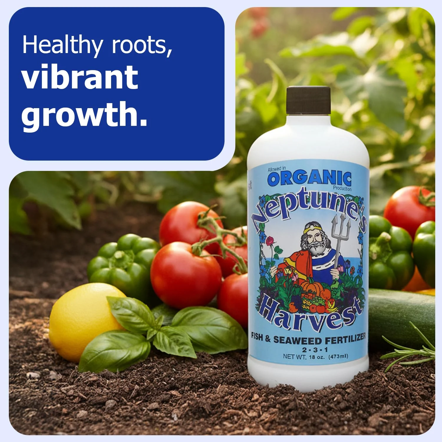 Neptune's Harvest Fish & Seaweed Liquid Fertilizer (2-3-1) - 18oz Pint - Plant Food for Garden - Indoor & Outdoor Organic Plant Fertilizer for Vegetables, Flowers, Fruit, Trees & Lawns - Image 6