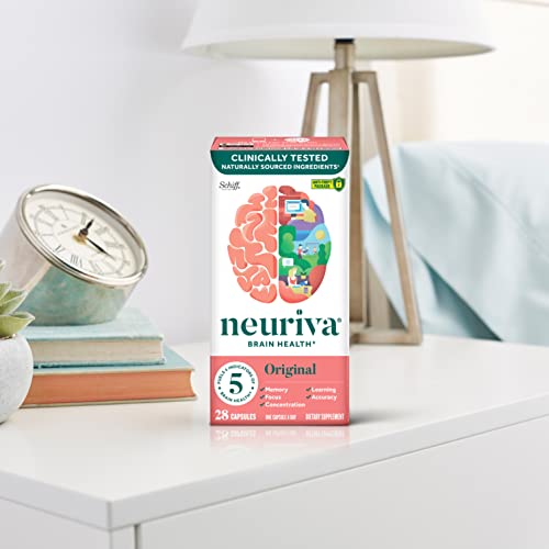 NEURIVA Original Decaffeinated Clinically Tested Nootropic Brain Supplement for Memory, Focus & Concentration, NeuroFactor & Phosphatidylserine, 28ct Capsules - Image 13