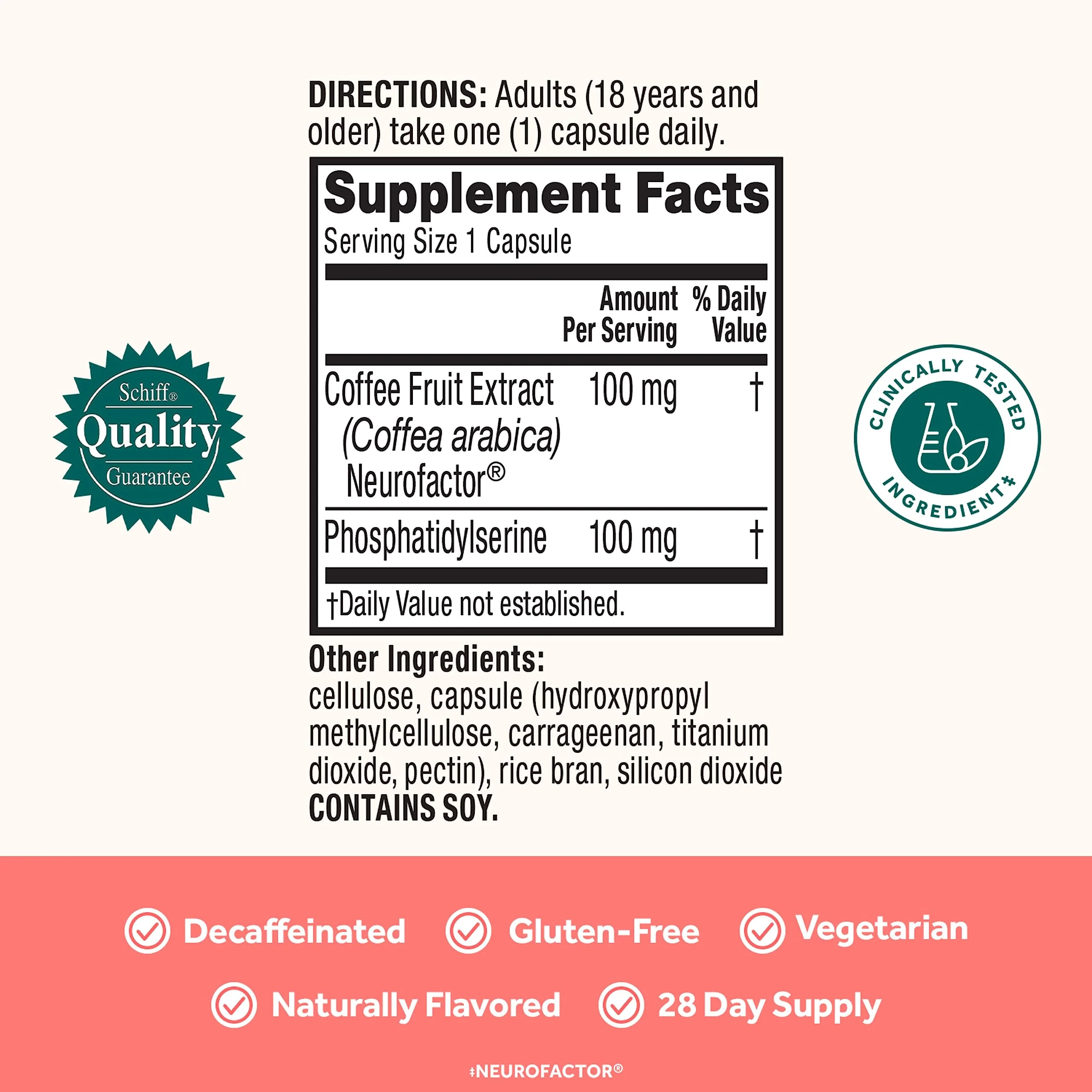 NEURIVA Original Decaffeinated Clinically Tested Nootropic Brain Supplement for Memory, Focus & Concentration, NeuroFactor & Phosphatidylserine, 28ct Capsules - Image 19