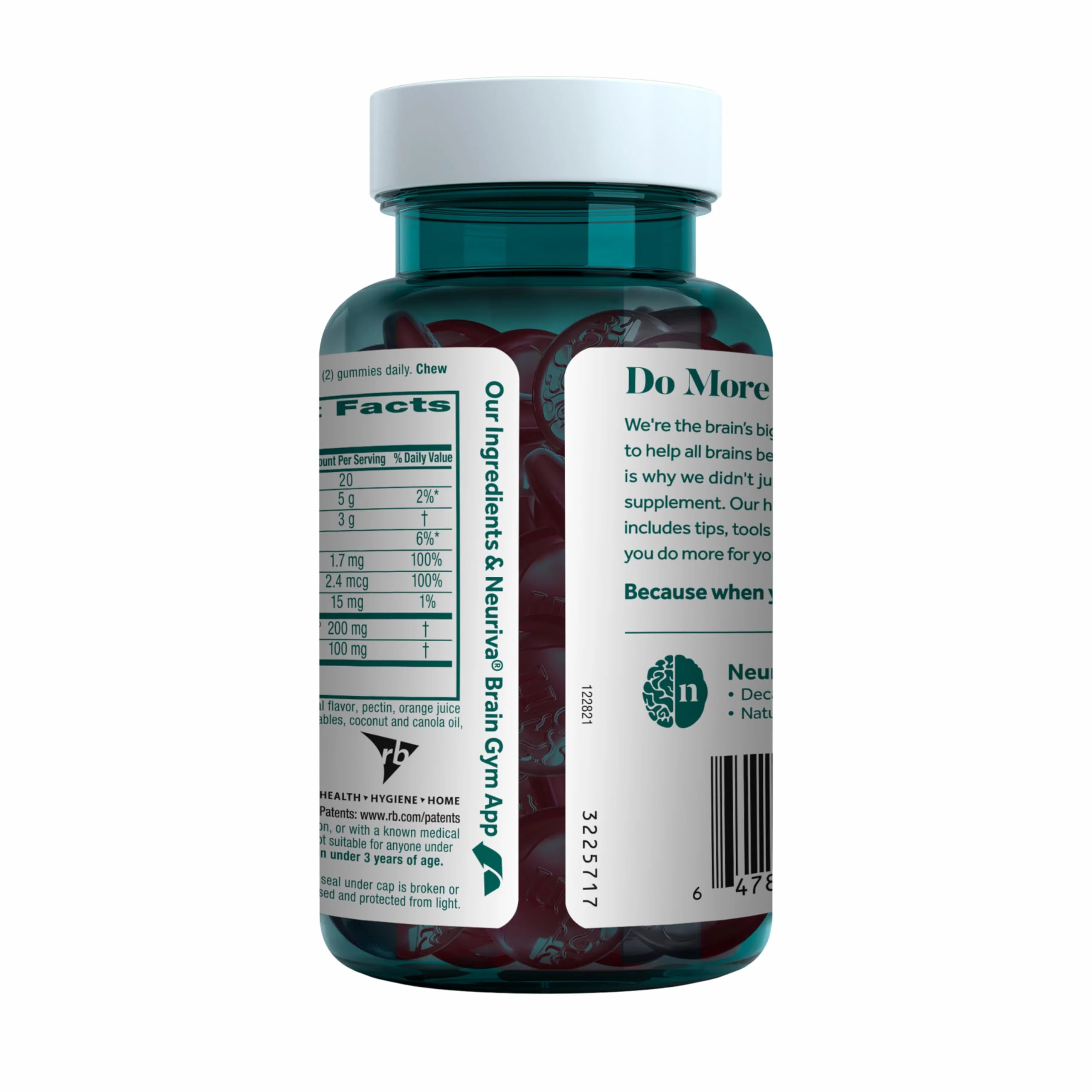 NEURIVA Plus Decaffeinated Nootropic Brain Supplement for Memory, Focus & Concentration & Cognitive Function, Clinically Tested NeuroFactor, Phosphatidylserine, Vitamins B6 B12,50ct Strawberry Gummies - Image 15