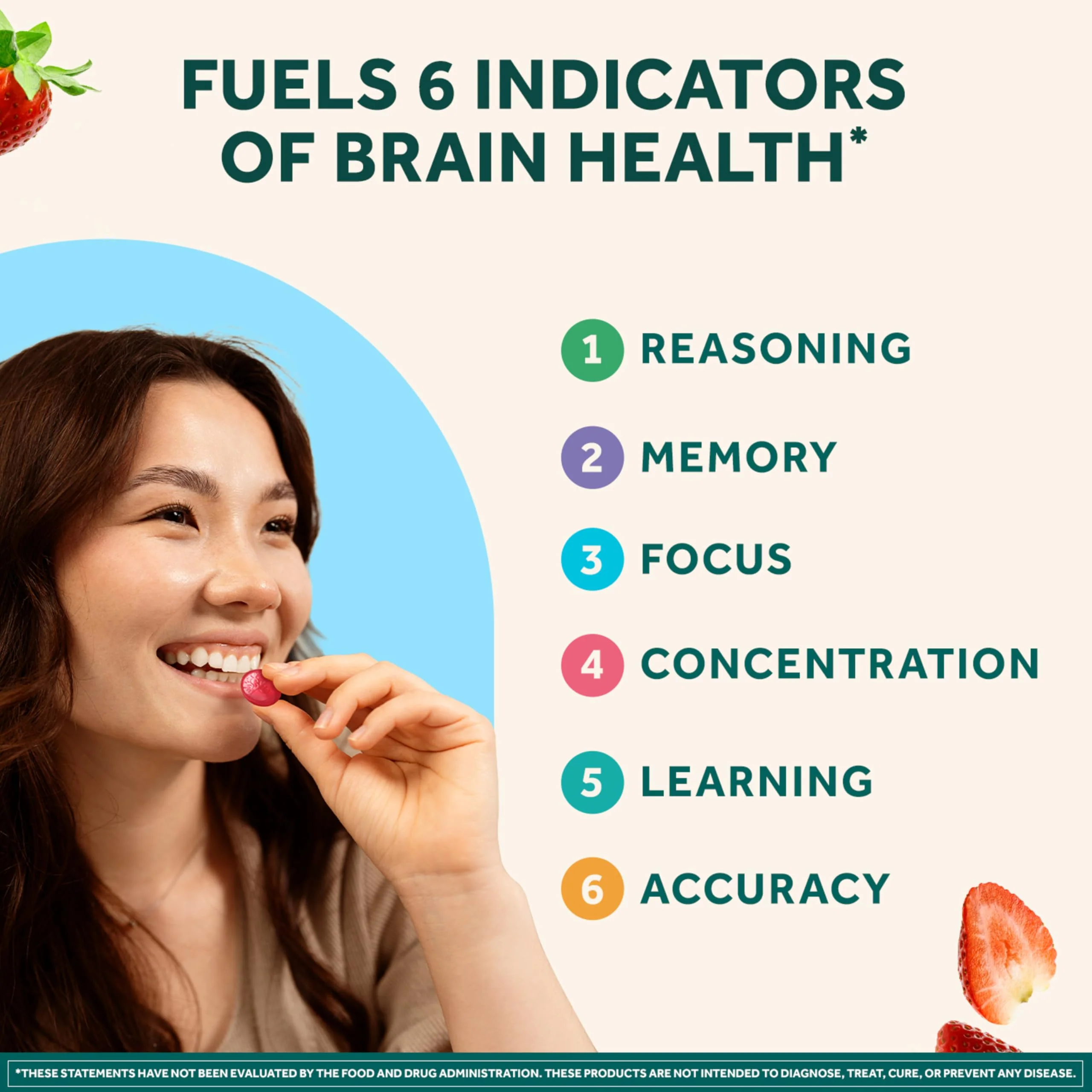 NEURIVA Plus Decaffeinated Nootropic Brain Supplement for Memory, Focus & Concentration & Cognitive Function, Clinically Tested NeuroFactor, Phosphatidylserine, Vitamins B6 B12,50ct Strawberry Gummies - Image 21