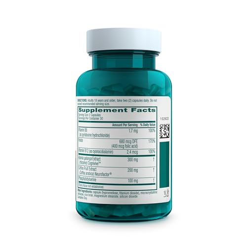 NEURIVA Ultra Decaffeinated Clinically Tested Nootropic Brain Supplement for Mental Alertness, Memory, Focus & Concentration, Cognivive, Neurofactor, Phosphatidylserine, Vitamins B6 B12, 60 Capsules - Image 4