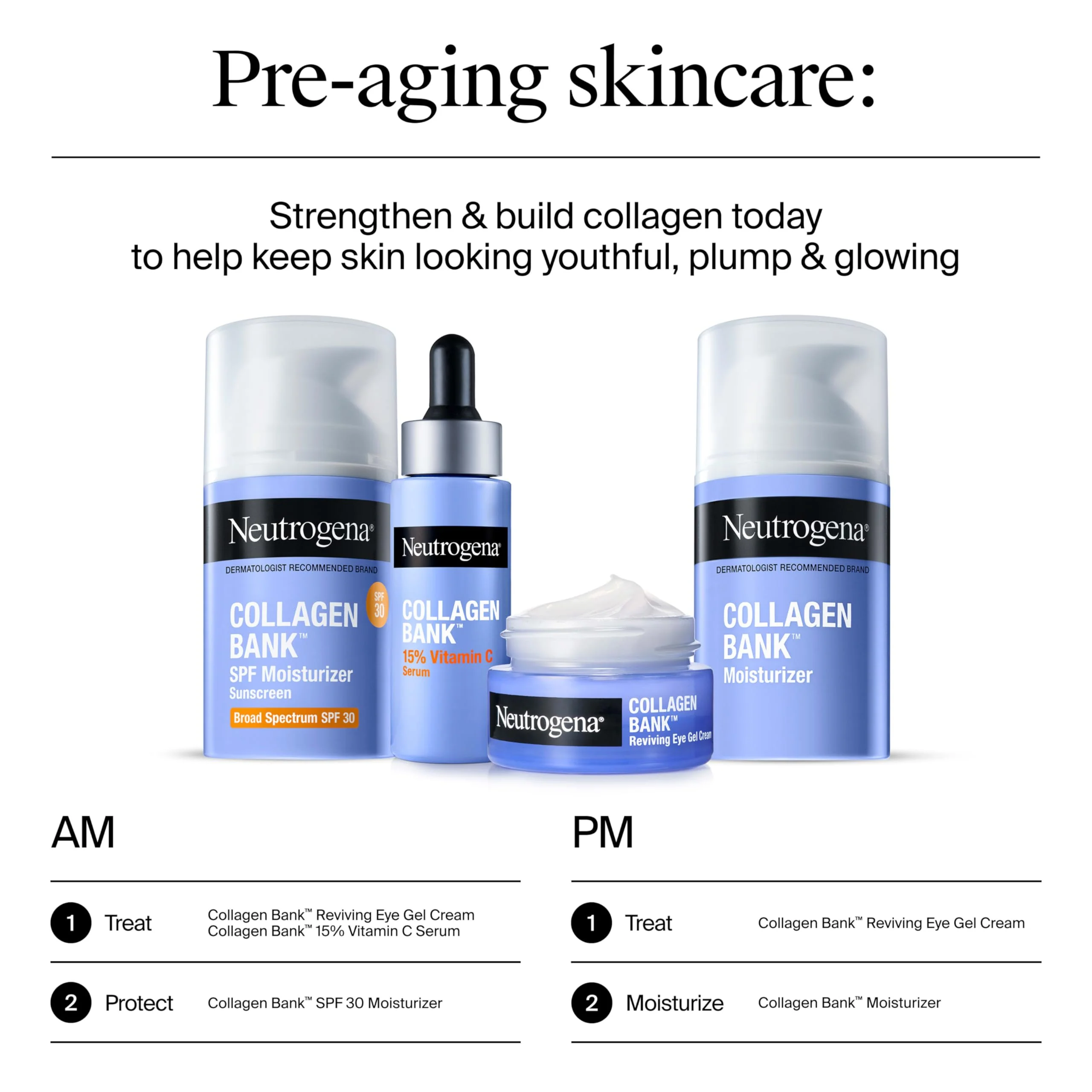 Neutrogena Collagen Bank 15% Vitamin C Face Serum, Vitamin C Serum for Face Helps Build Collagen for Glowing, Plumper Looking Skin, Uneven Skin Tone Treatment, Fragrance Free, 0.5 fl. oz - Image 2