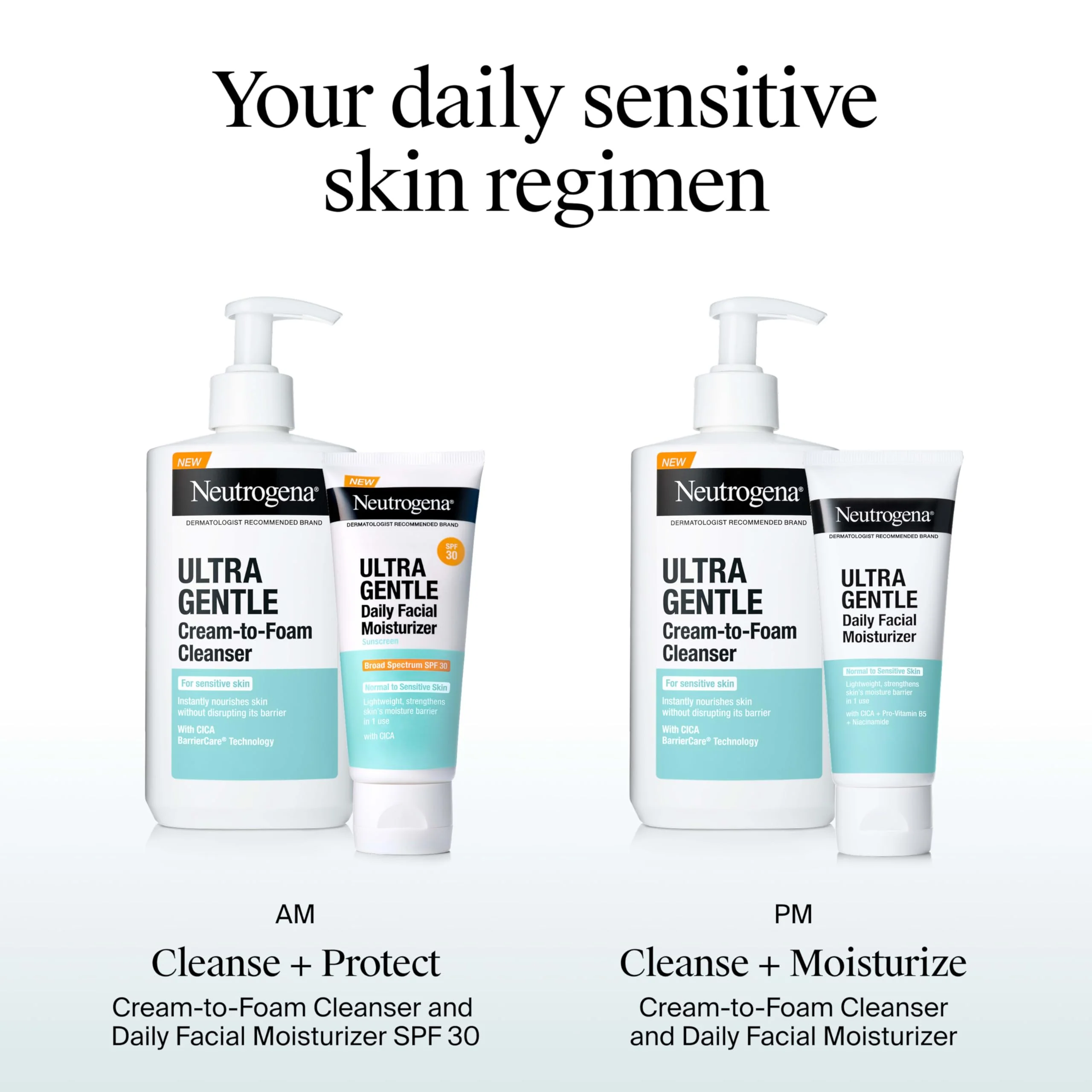 Neutrogena Fragrance Free Daily Facial Moisturizer, Face & Neck Moisturizer for Sensitive Skin with Vitamin B3, Pro-Vitamin B5 & Vitamin E Supports Skin's Dynamic Barrier, 3.4 fl. oz - Image 3
