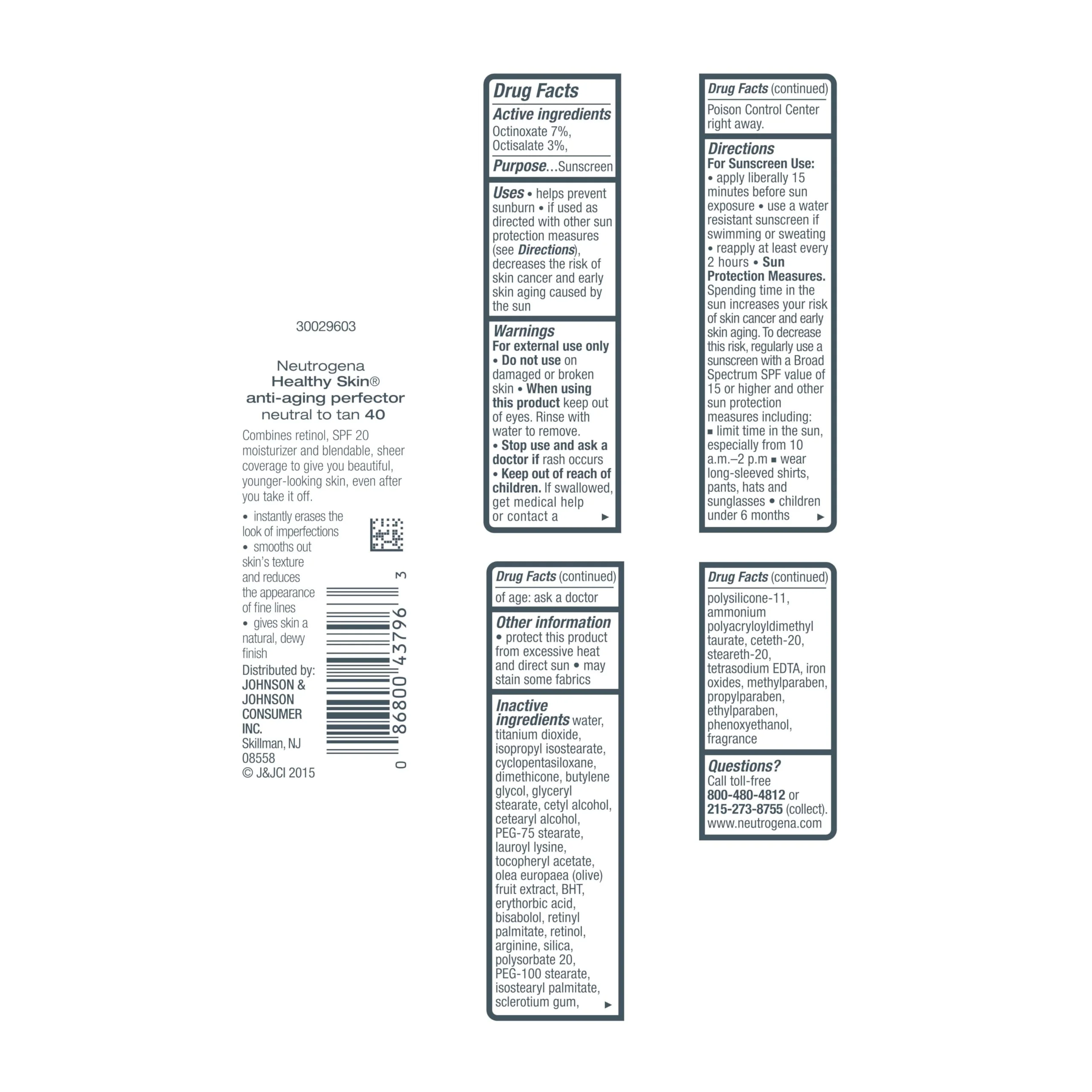 Neutrogena Healthy Skin Anti-Aging Perfector - with Retinol, Tinted Moisturizer with SPF 20 & Sheer Coverage that Smooths Skin Texture & Reduces the Look of Fine Lines, Natural to Tan (40), 1oz (30mL) - Image 6