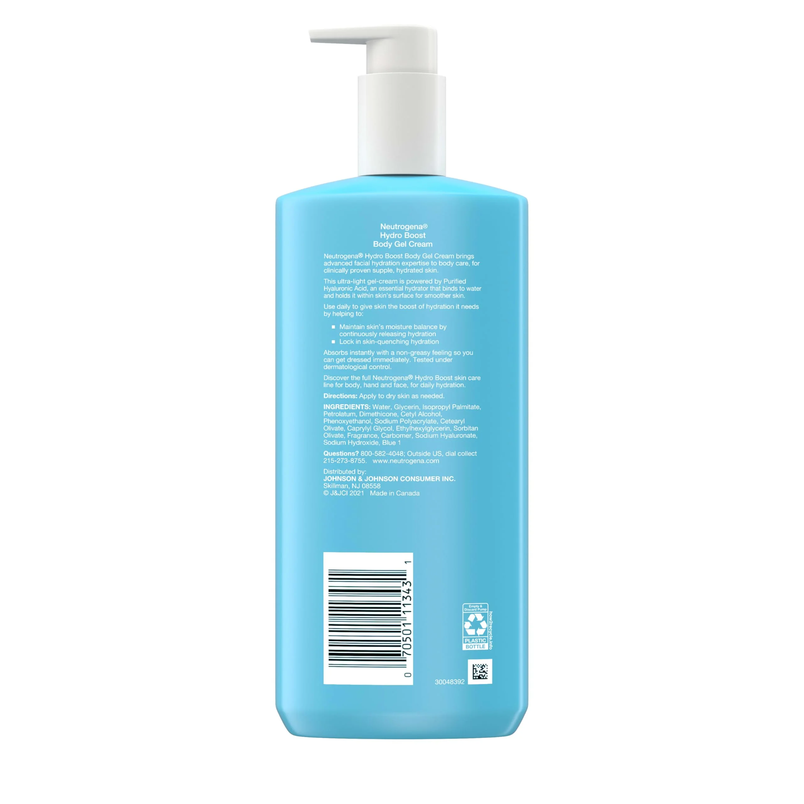 Neutrogena Hydro Boost Body Gel Cream, Hydrating Body Lotion with Hyaluronic Acid for Normal to Dry Skin, Lightweight Fragrance-Free Hyaluronic Acid Moisturizer, 16 OZ - Image 4