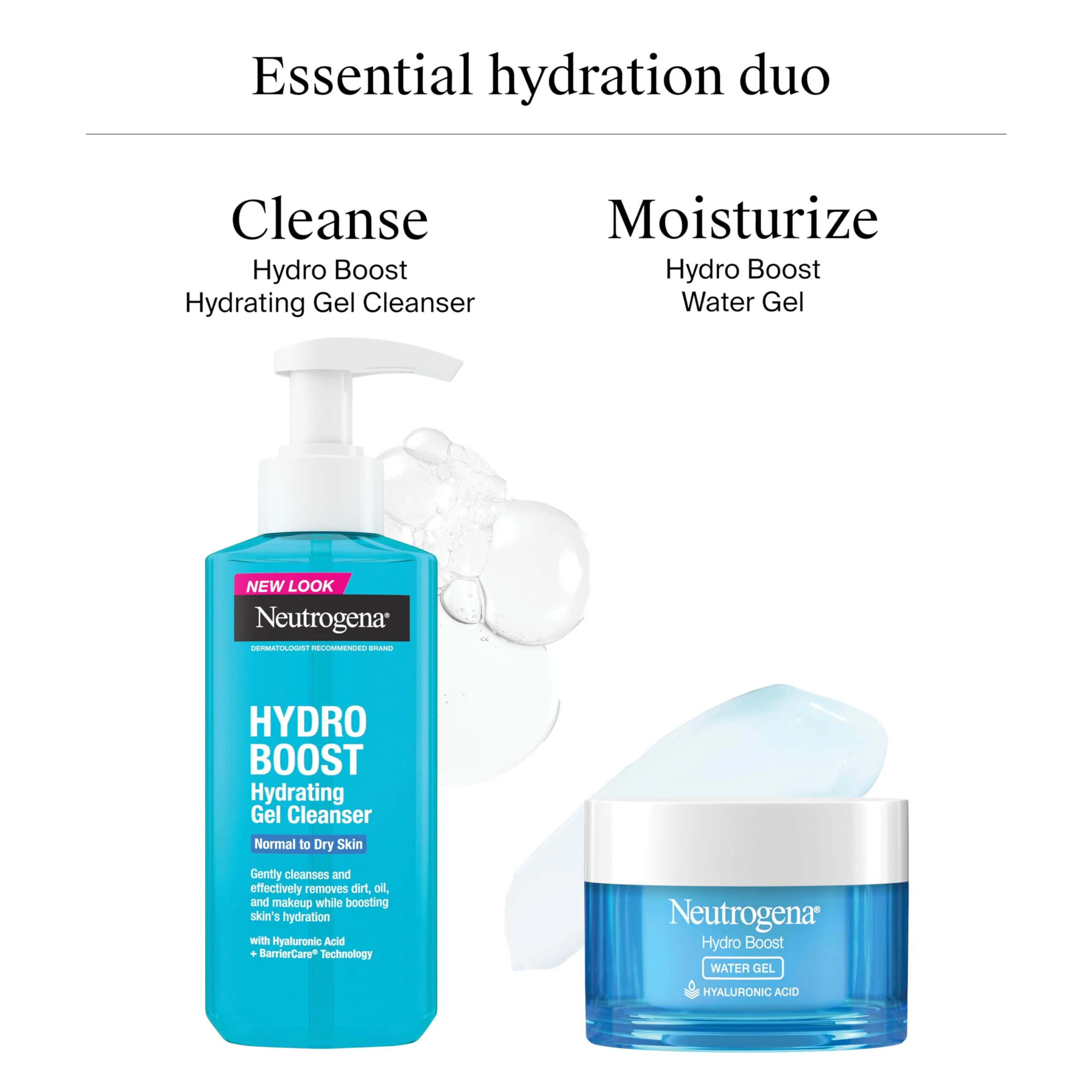 Neutrogena Hydro Boost Hydrating Face Wash & Makeup Remover, Gentle Facial Cleanser Gel with Hyaluronic Acid, Locks Moisture for Soft Supple Skin, Hypoallergenic, Oil-Free, Soap-Free, 7.8 fl oz - Image 3