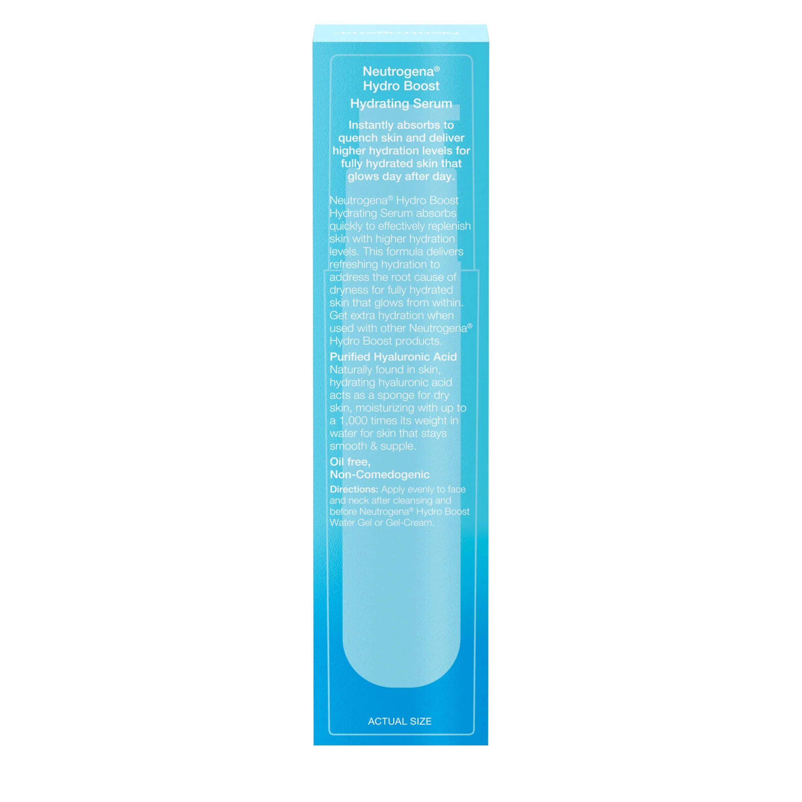 Neutrogena Hydro Boost Hydrating Hyaluronic Acid Face & Neck Serum, Fast-Absorbing Daily Facial Moisturizer with Purified Hyaluronic Acid for Hydrated Skin, Oil-Free & Non-Comedogenic, 1 fl. oz - Image 2