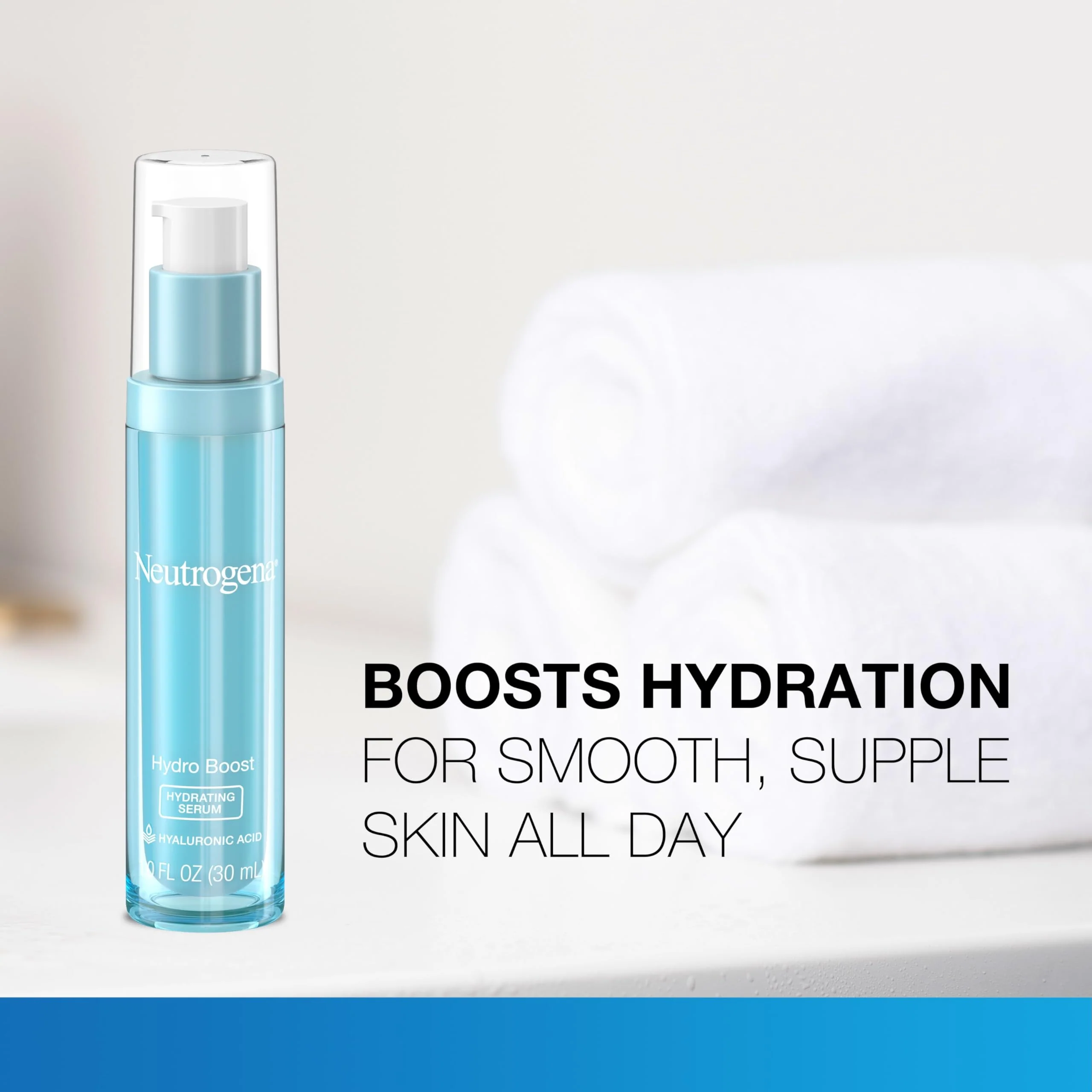 Neutrogena Hydro Boost Hydrating Hyaluronic Acid Face & Neck Serum, Fast-Absorbing Daily Facial Moisturizer with Purified Hyaluronic Acid for Hydrated Skin, Oil-Free & Non-Comedogenic, 1 fl. oz - Image 8
