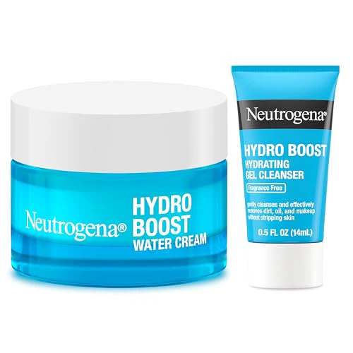 Neutrogena Hydro Boost Water Cream, 72 Hr Hydration for Normal/Extra Dry Skin, Fragrance Free, Face Moisturizer with Hyaluronic Acid, 1.7 oz. & Trial Size Hydro Boost Hydrating Gel Cleanser, 0.5 fl oz - Image 3
