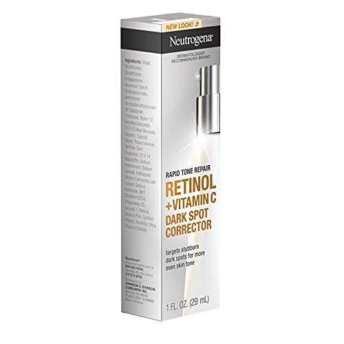 Neutrogena Rapid Tone Repair Retinol + Vitamin C Dark Spot Corrector Face Serum, Daily Anti-Wrinkle Dark Spot Corrector to Brighten & Even Tone, Mineral-Oil & Dye-Free, White, 1 oz - Image 4