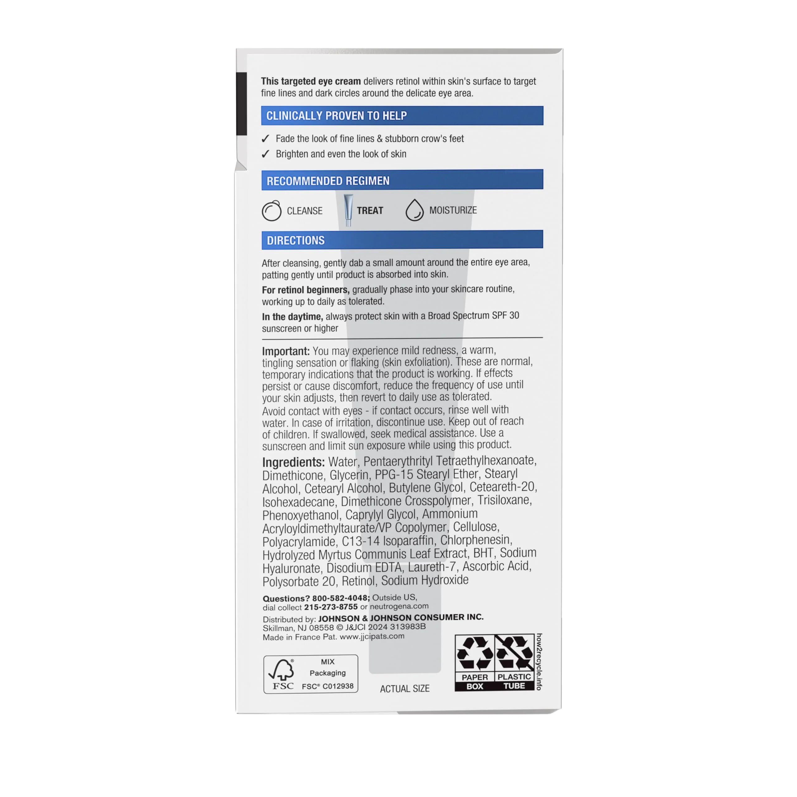 Neutrogena Rapid Wrinkle Repair Retinol Eye Cream for Dark Circles, Daily Anti-Aging Under Eye Cream with Retinol & Hyaluronic Acid to Fight Fine Lines, Wrinkles, & Dark Spots, 0.5 fl. oz - Image 2