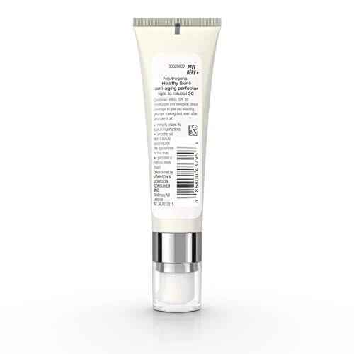 Neutrogena Retinol Treatment & Tinted Facial Moisturizer, Healthy Skin Anti-Aging Perfector, Broad Spectrum SPF 20 Sunscreen & Titanium Dioxide, Blendable Sheer Coverage, 30 Light to Neutral, 1 fl. Oz - Image 5