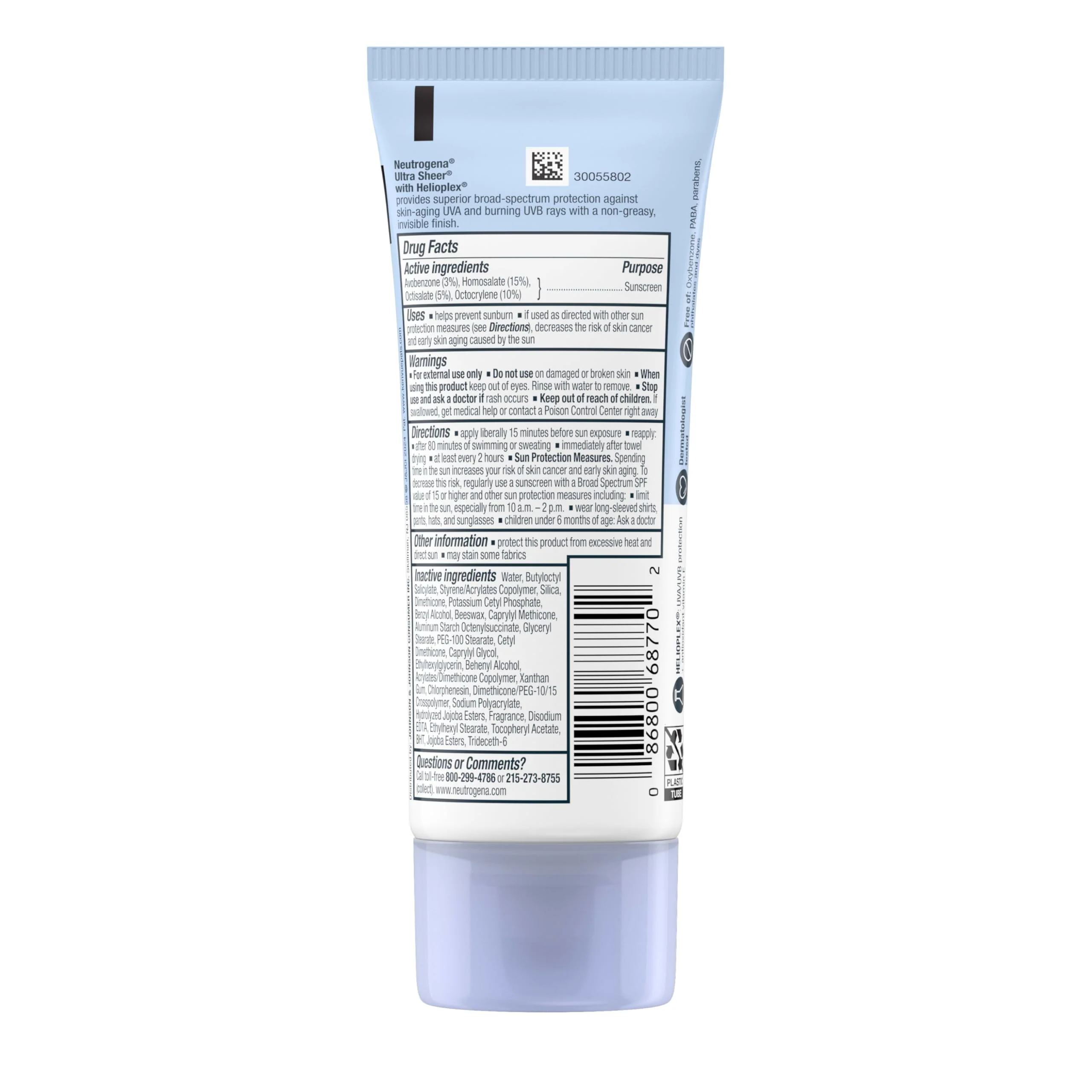Neutrogena Ultra Sheer Dry-Touch Sunscreen Lotion SPF 70, Broad Spectrum, Water Resistant 80 Min, Oil-Free, Oxybenzone-Free, Non-Comedogenic, Matte Finish, Body Sunscreen, Travel Size 3 Fl Oz - Image 2