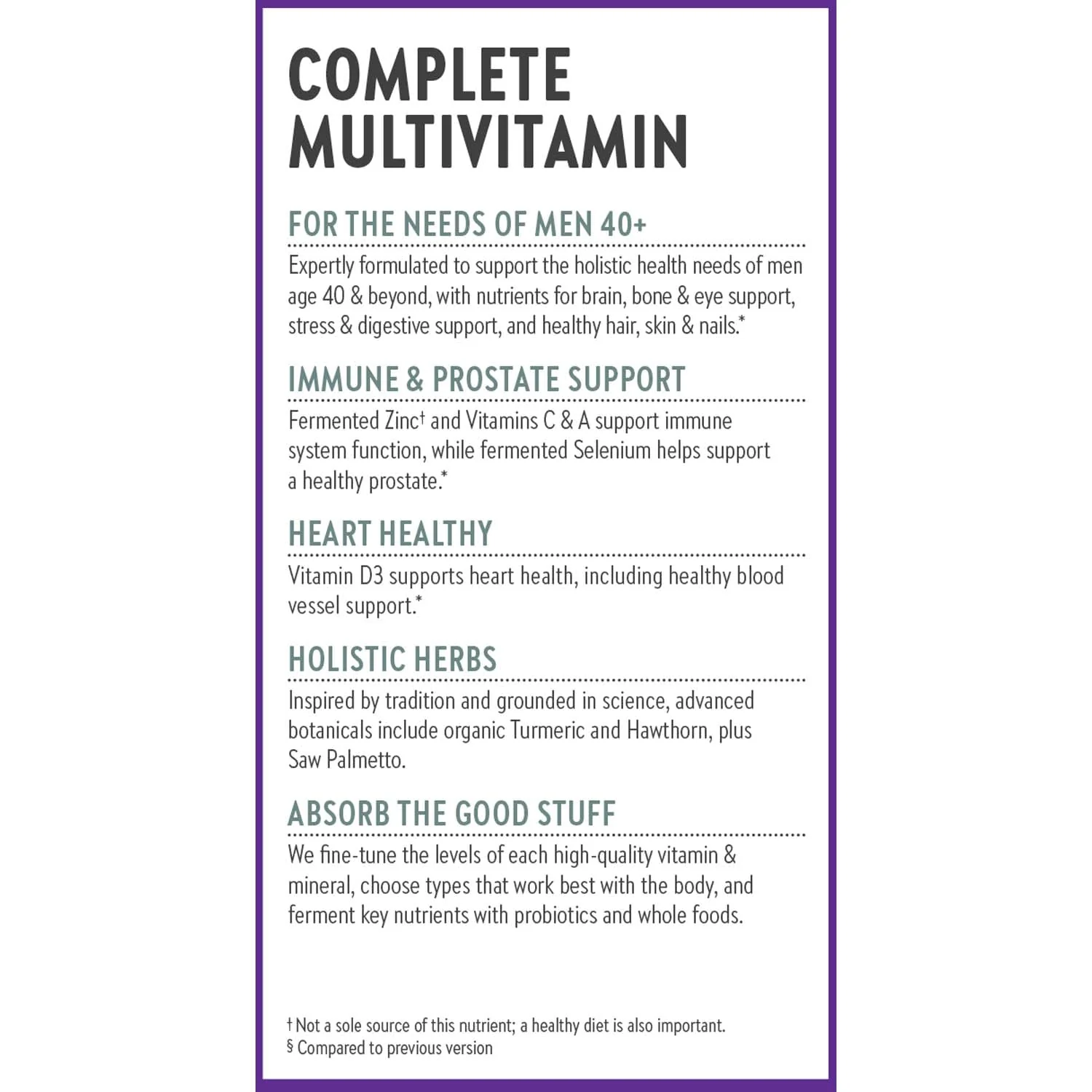New Chapter Men’s Multivitamin 40+, Extra B6 & B12, D3, Vitamin C & Zinc, Immune, Heart, Cellular Energy, and Brain Health, Gentle on The Stomach, One Daily, Non-GMO, Gluten-Free, 72 Tablets - Image 2