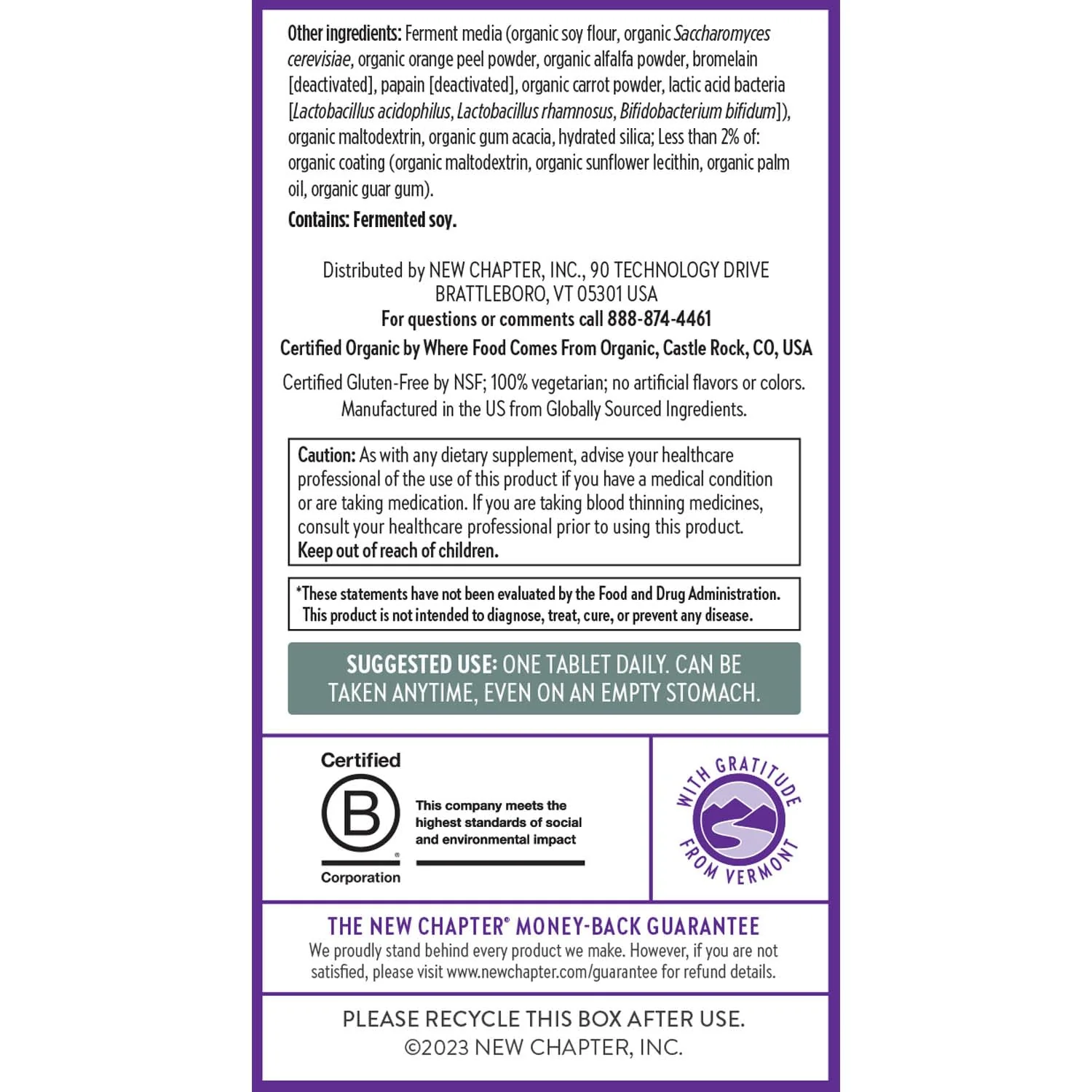 New Chapter Men’s Multivitamin 40+, Extra B6 & B12, D3, Vitamin C & Zinc, Immune, Heart, Cellular Energy, and Brain Health, Gentle on The Stomach, One Daily, Non-GMO, Gluten-Free, 72 Tablets - Image 3