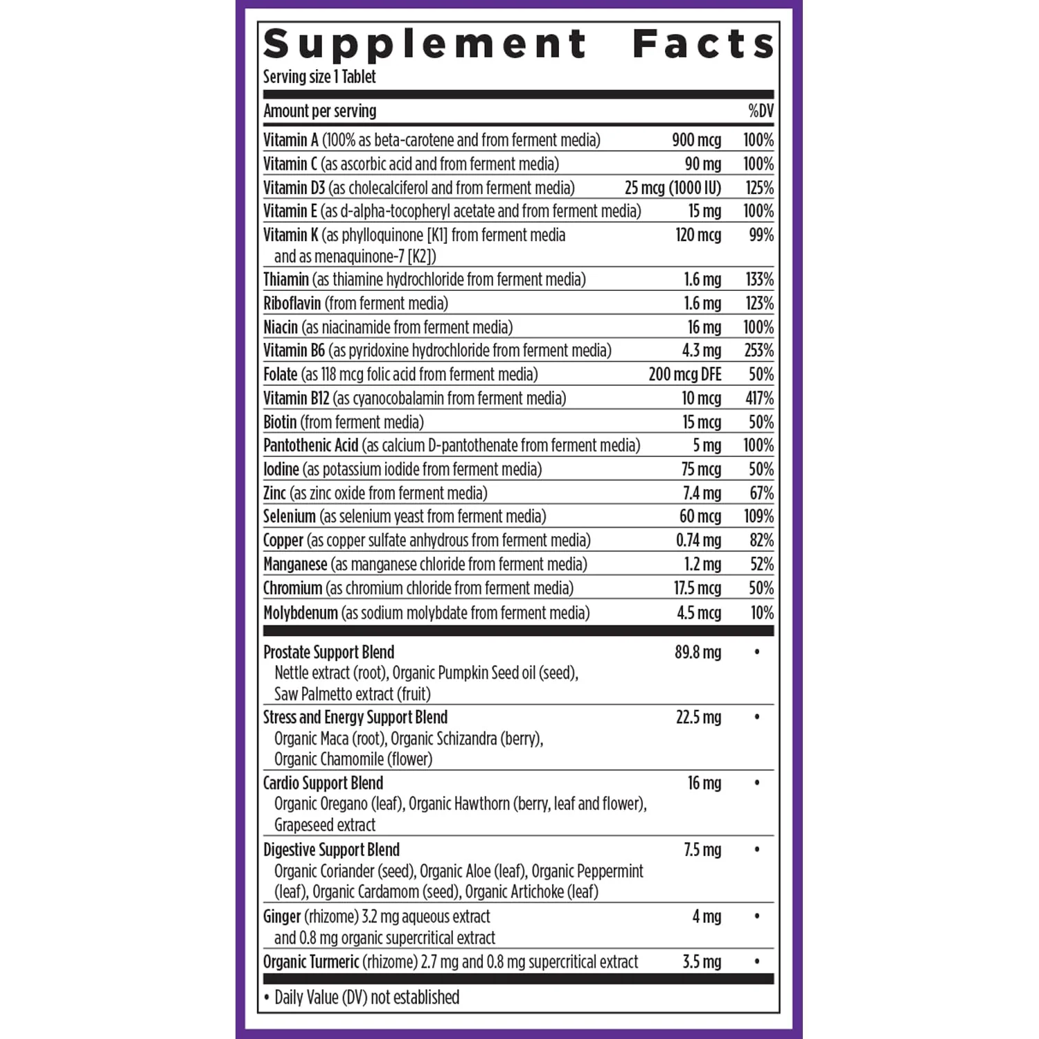 New Chapter Men’s Multivitamin 40+, Extra B6 & B12, D3, Vitamin C & Zinc, Immune, Heart, Cellular Energy, and Brain Health, Gentle on The Stomach, One Daily, Non-GMO, Gluten-Free, 72 Tablets - Image 4