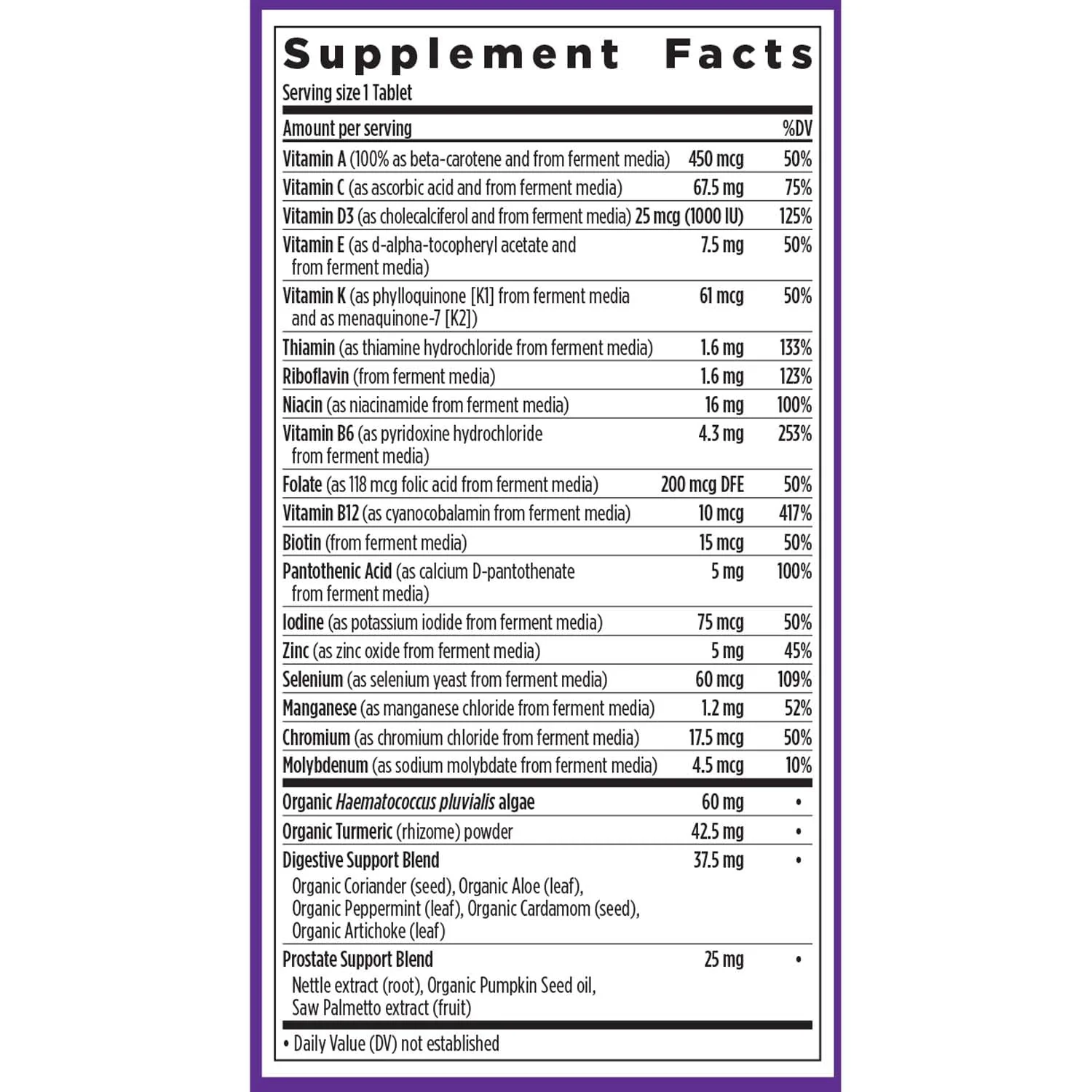 New Chapter Men’s Multivitamin 55+, Extra B6 & B12, D3, Astaxanthin, Vitamin C & Zinc, Immune, Heart, Cellular Energy, and Brain Health, Gentle on The Stomach, One Daily, Non-GMO, 48 Tablets - Image 4