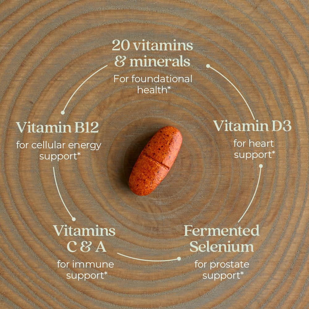 New Chapter Men’s Multivitamin 55+, Extra B6 & B12, D3, Astaxanthin, Vitamin C & Zinc, Immune, Heart, Cellular Energy, and Brain Health, Gentle on The Stomach, One Daily, Non-GMO, 96 Tablets - Image 7