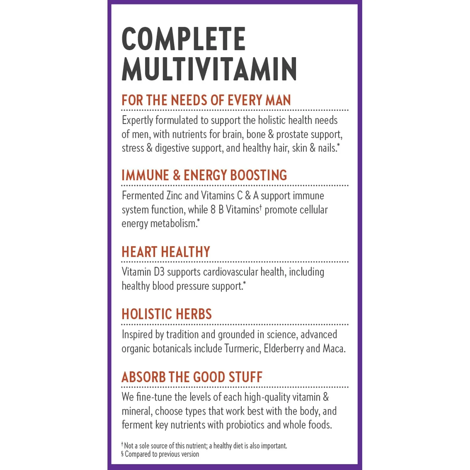 New Chapter Men’s Multivitamin, B6, Extra B12, D3, Vitamin C & Zinc, Immune, Heart, Cellular Energy, and Brain Health, Gentle on The Stomach, One Daily, Non-GMO, Gluten-Free, 18+, 48 Tablets - Image 2