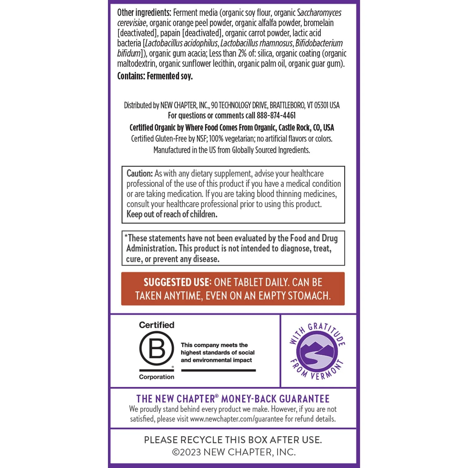 New Chapter Men’s Multivitamin, B6, Extra B12, D3, Vitamin C & Zinc, Immune, Heart, Cellular Energy, and Brain Health, Gentle on The Stomach, One Daily, Non-GMO, Gluten-Free, 18+, 48 Tablets - Image 3