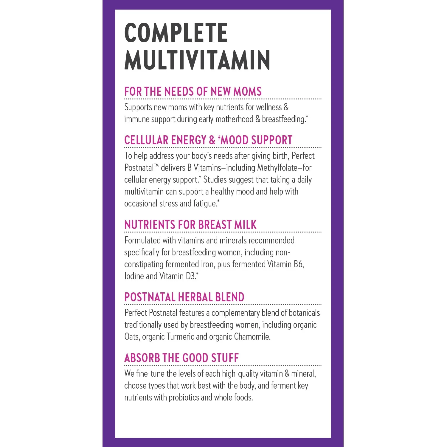 New Chapter, Postnatal Vitamins Lactation Supplement, Complete Multivitamin with Fermented Vitamin D3 + B Vitamins, Made with Organic Vegetables & Herbs, Non-GMO Ingredients, 96 Count - Image 2