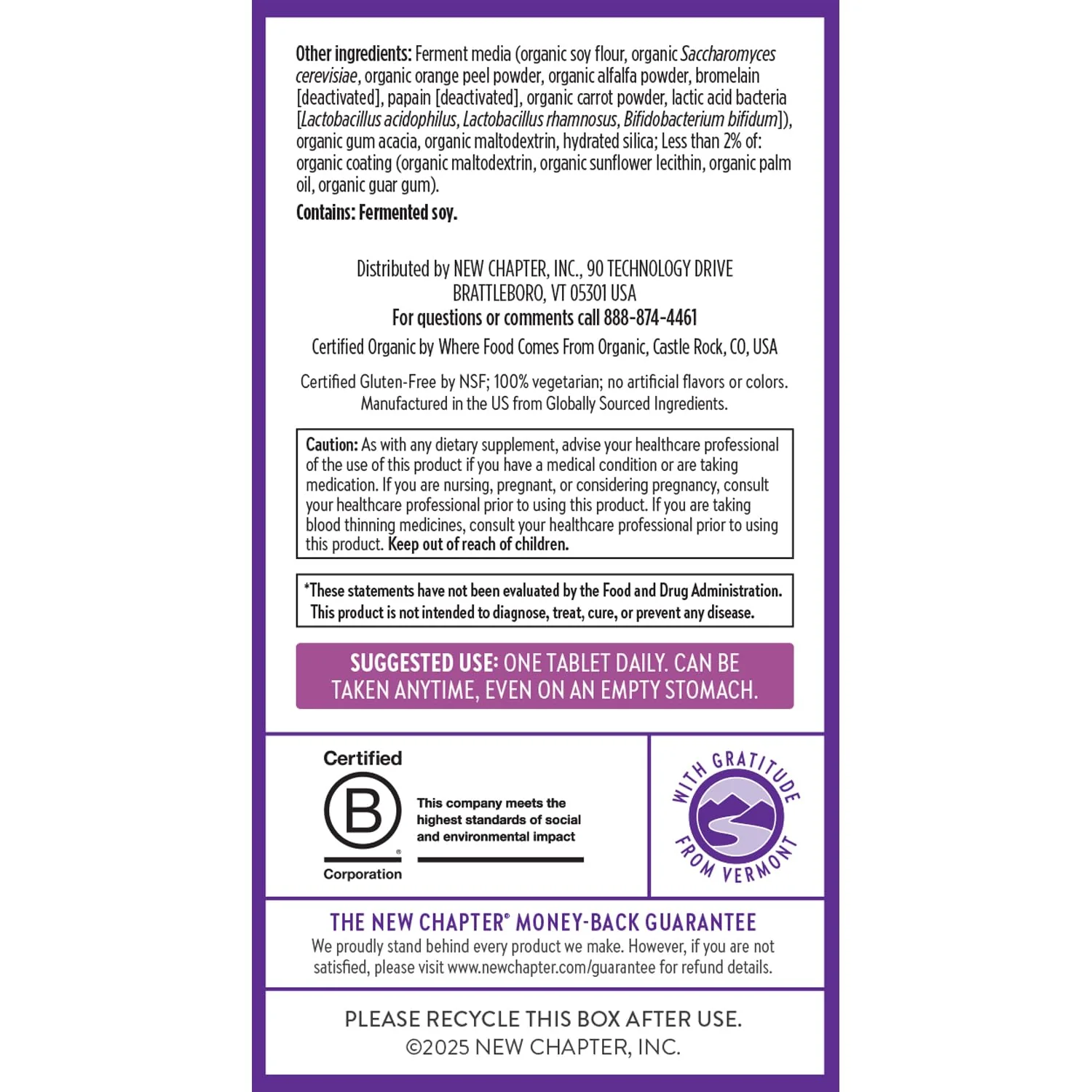 New Chapter Women’s Multivitamin 40+, extra B6 & B12, Biotin for Hair Growth, D3, Vit C, Zinc for Immune & Stress Support, Gentle on an Empty Stomach, One Daily, Non-GMO, Gluten-Free, 48 Tablets - Image 3